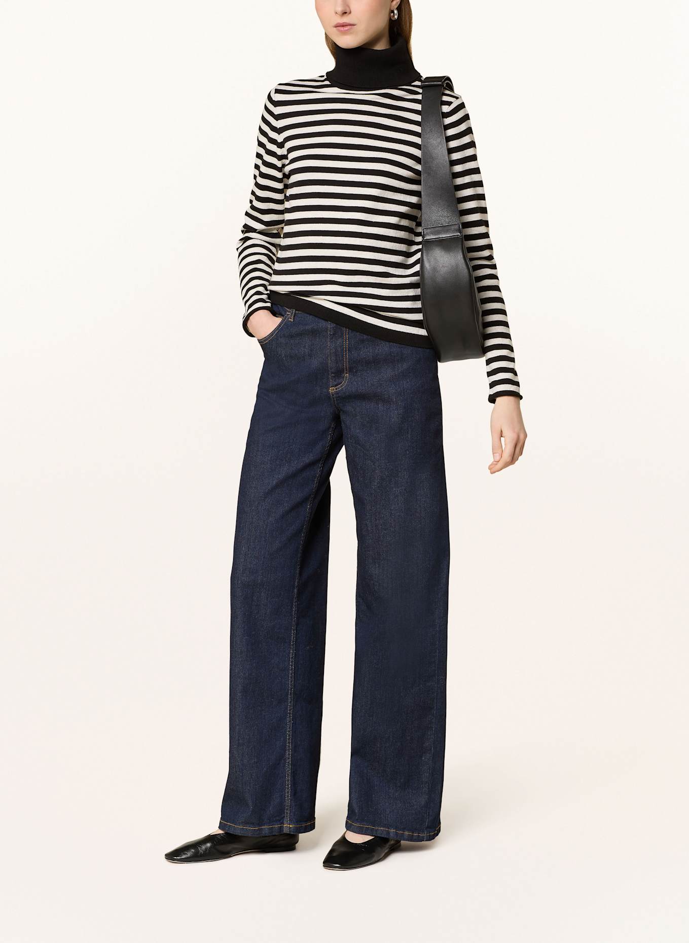 oui Rollkragenpullover: SCHWARZ / WEISS