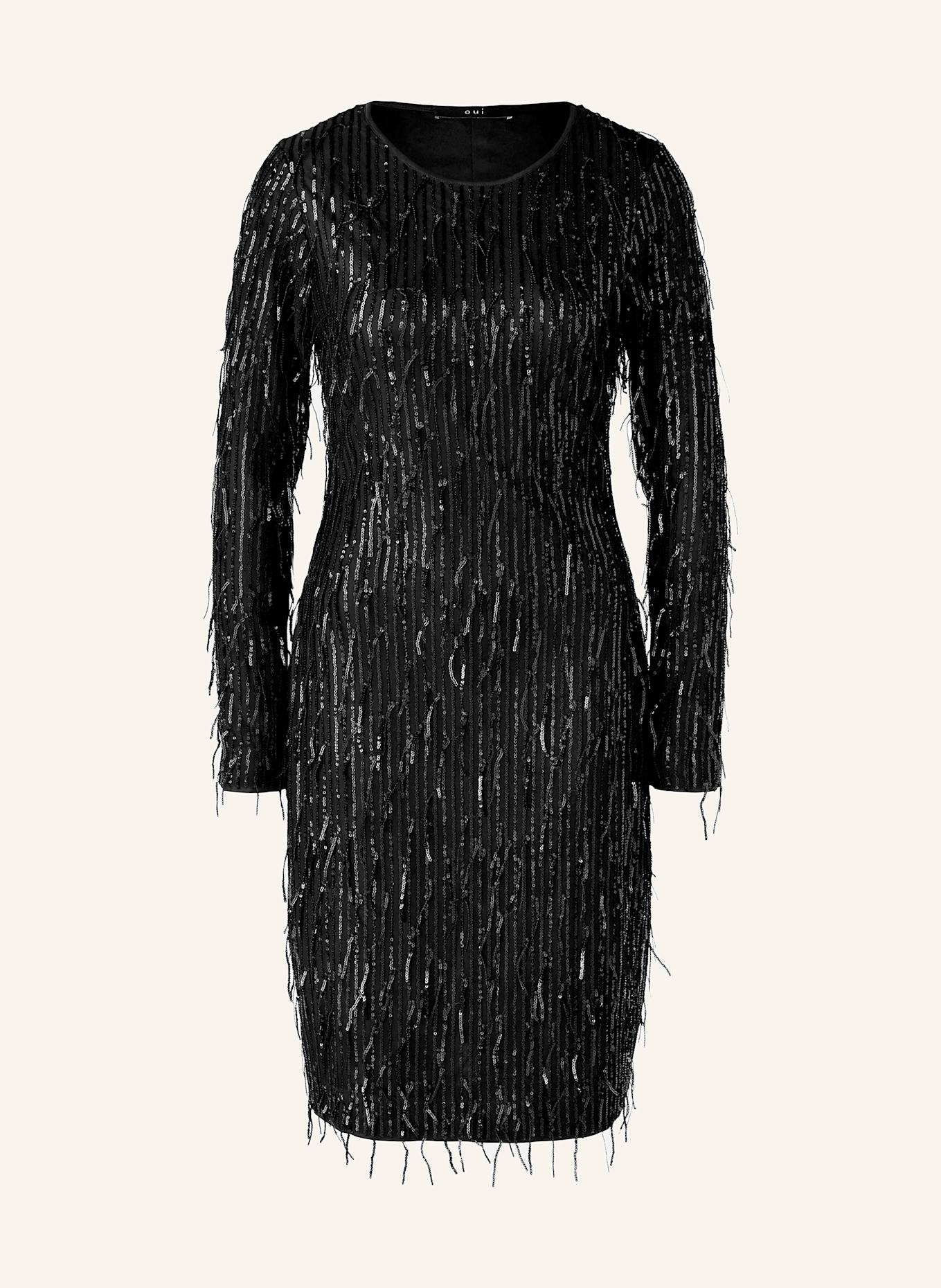 oui Kleid mit Pailletten: SCHWARZ