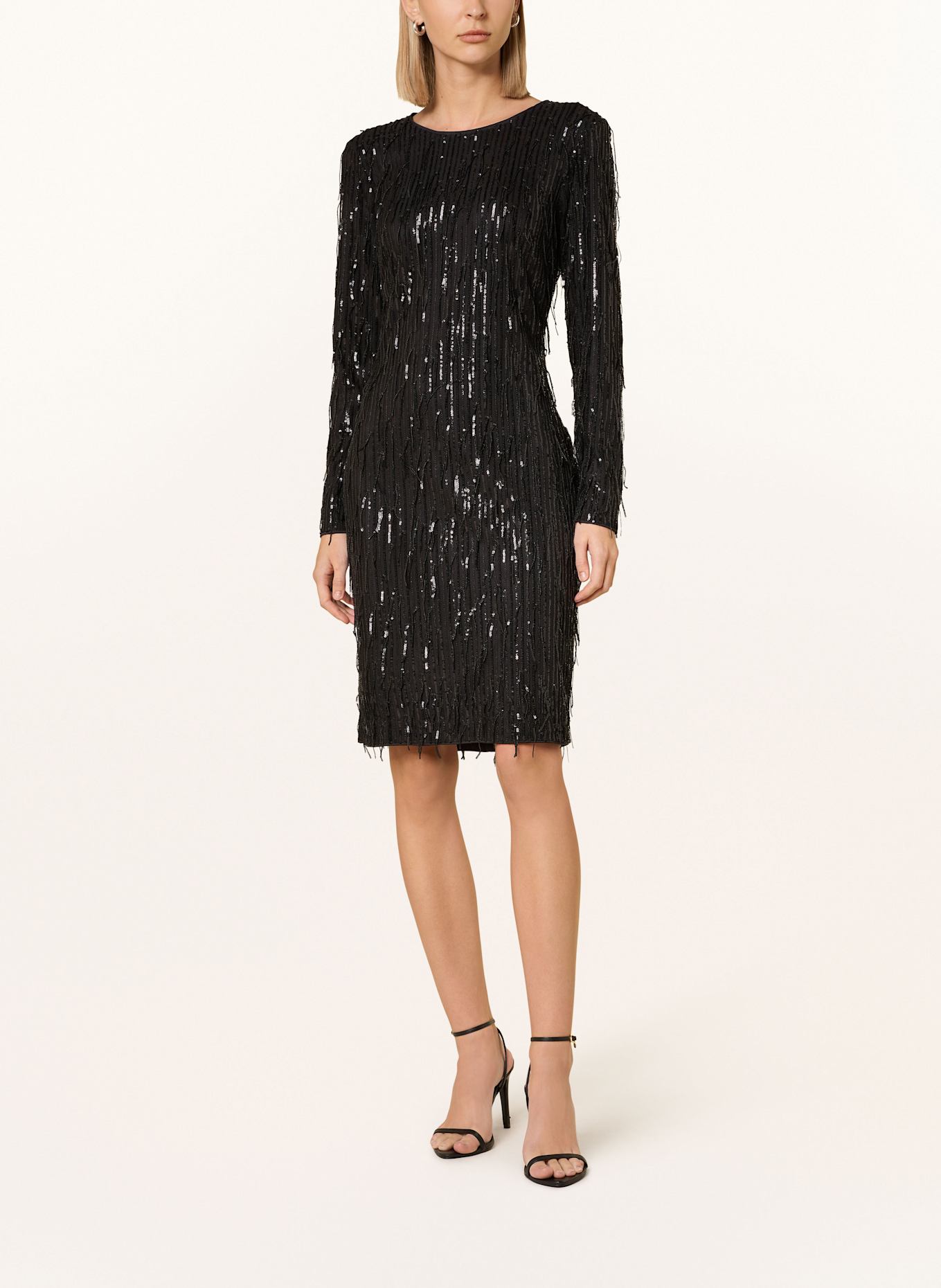 oui Kleid mit Pailletten: SCHWARZ