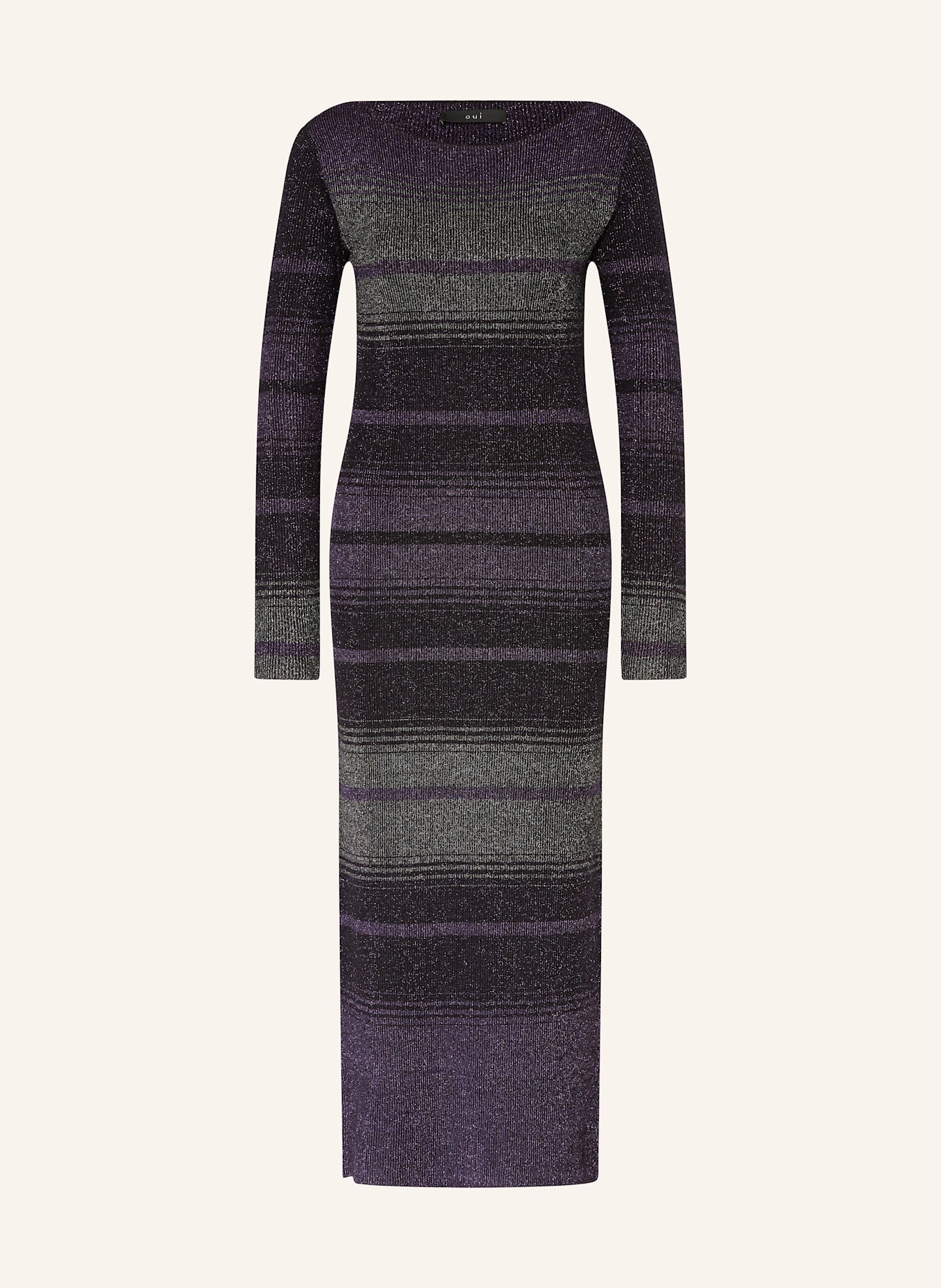 oui Strickkleid mit Glitzergarn: SCHWARZ / LILA / SILBER