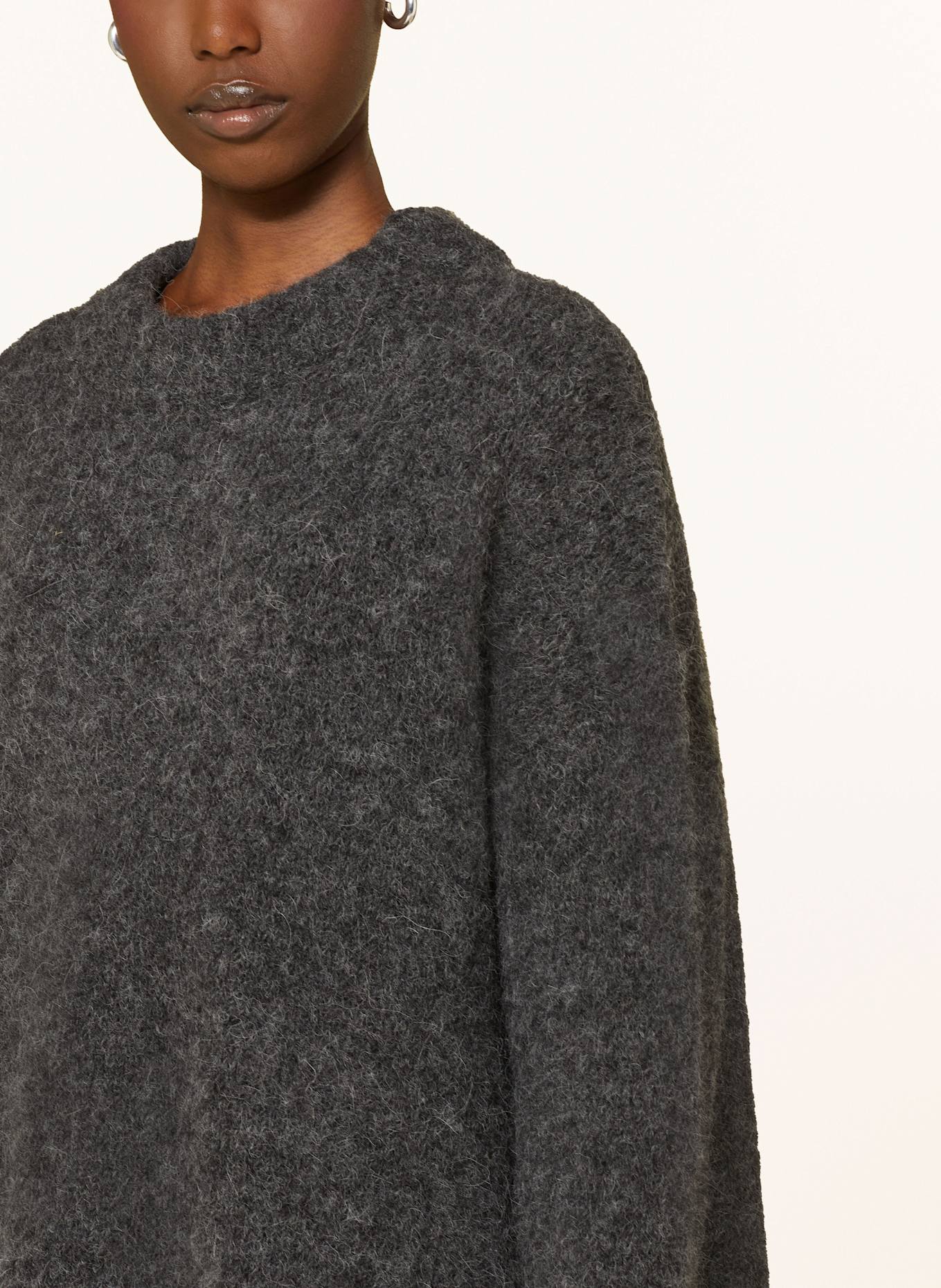 black palms KELLY oversized sweater made from alpaca: DARK GRAY