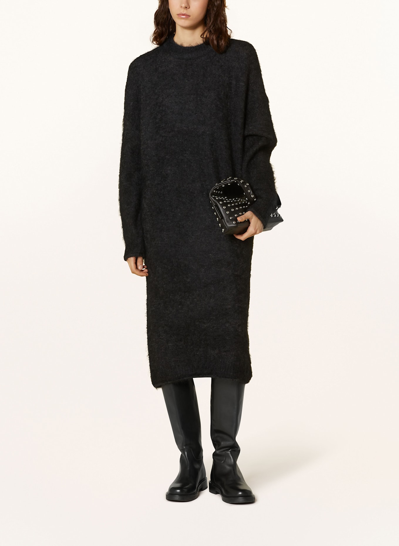 American Vintage Strickkleid NUNY mit Alpaka: SCHWARZ
