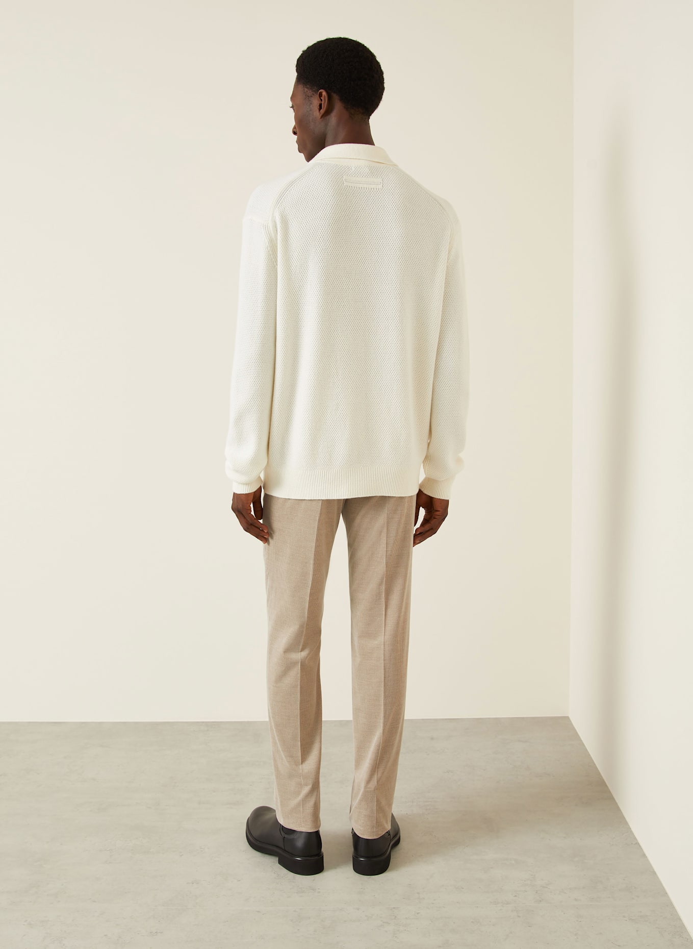 ZEGNA Pantalon en velours côtelé coupe classique: TAUPE