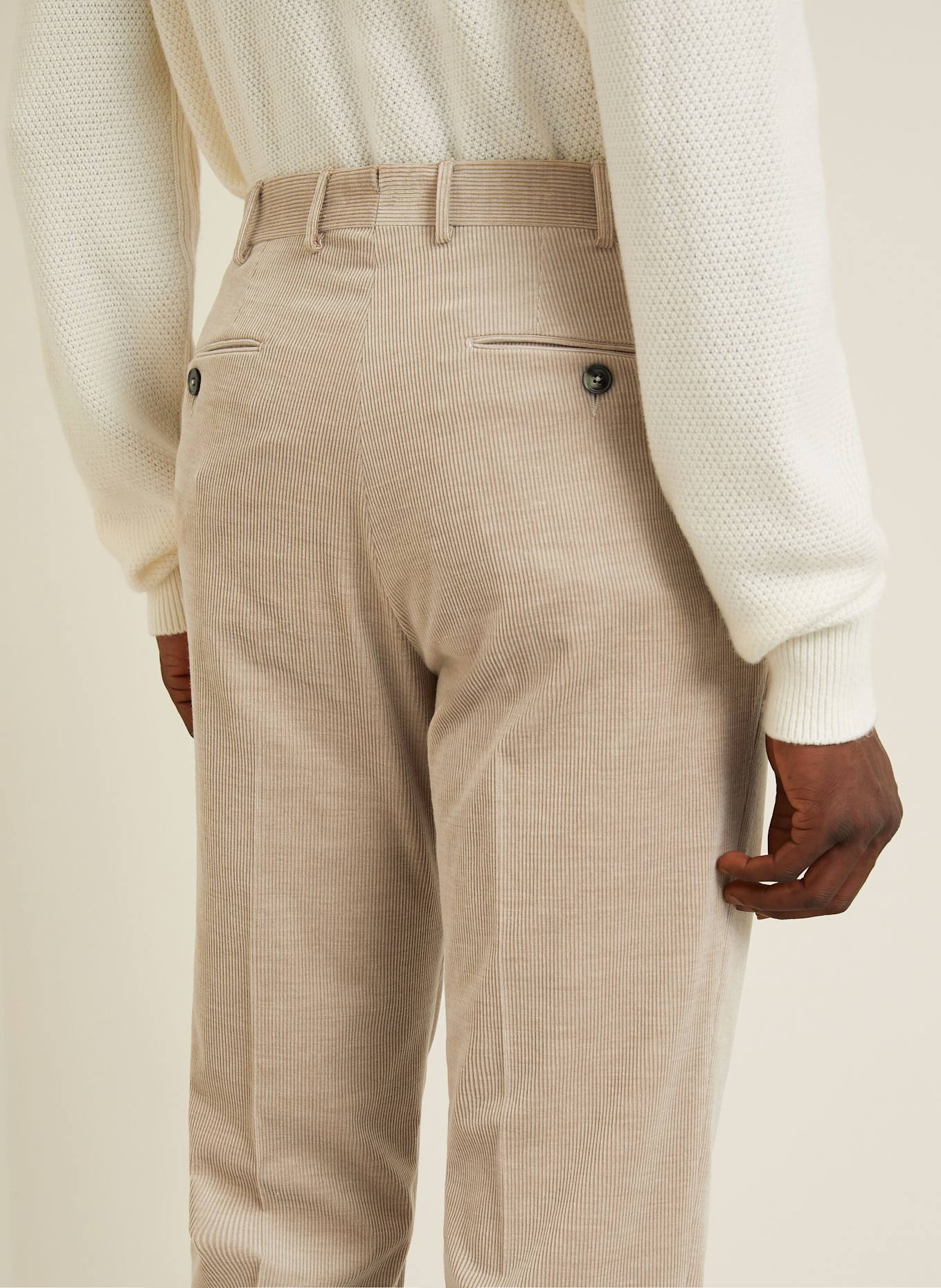 ZEGNA Pantalon en velours côtelé coupe classique: TAUPE