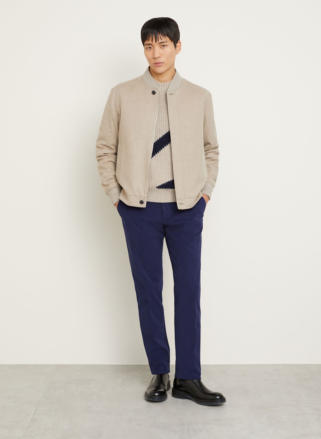 ZEGNA Pantalon chino slim fit: BLEU