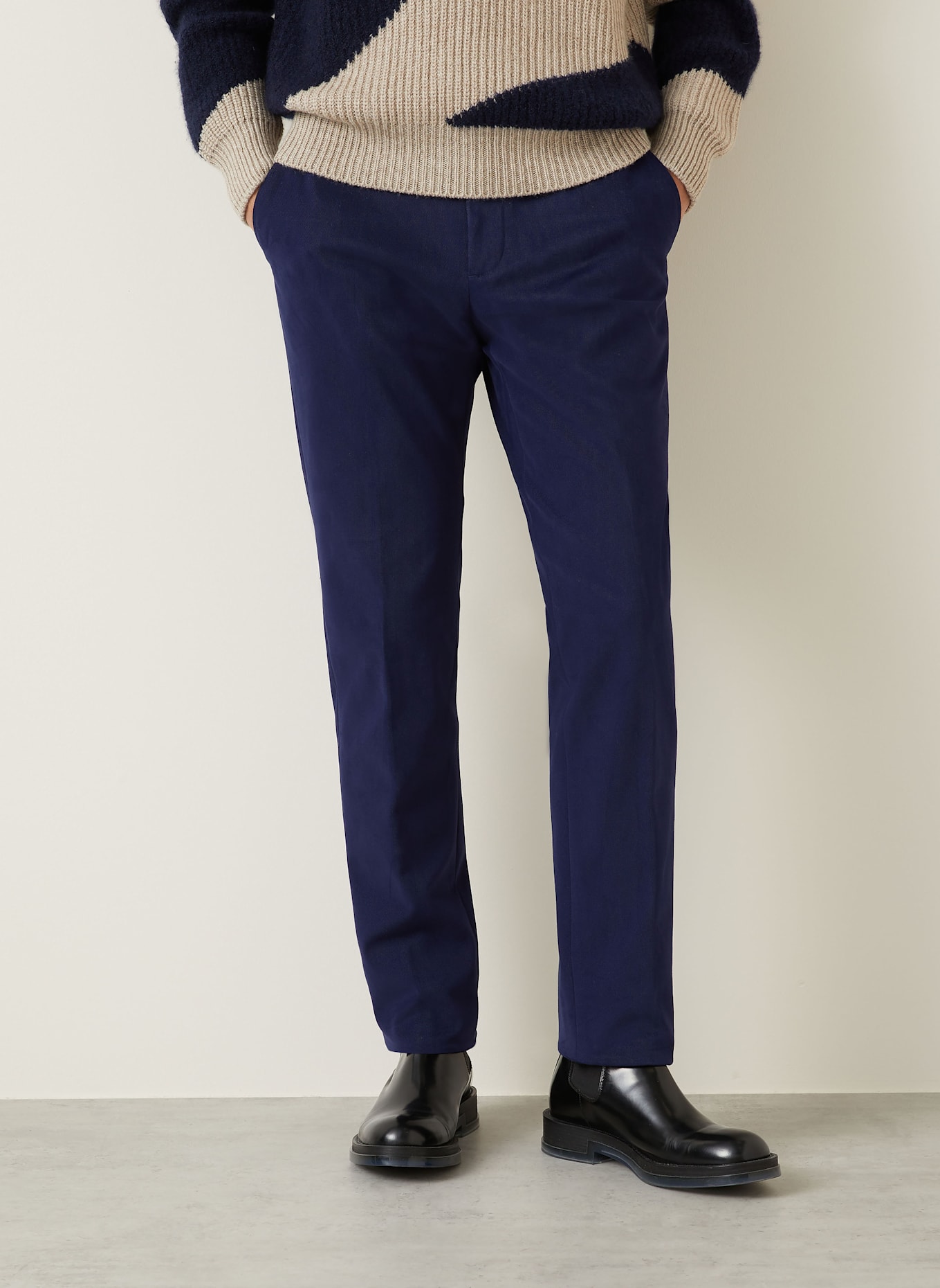 ZEGNA Pantalon chino slim fit: BLEU