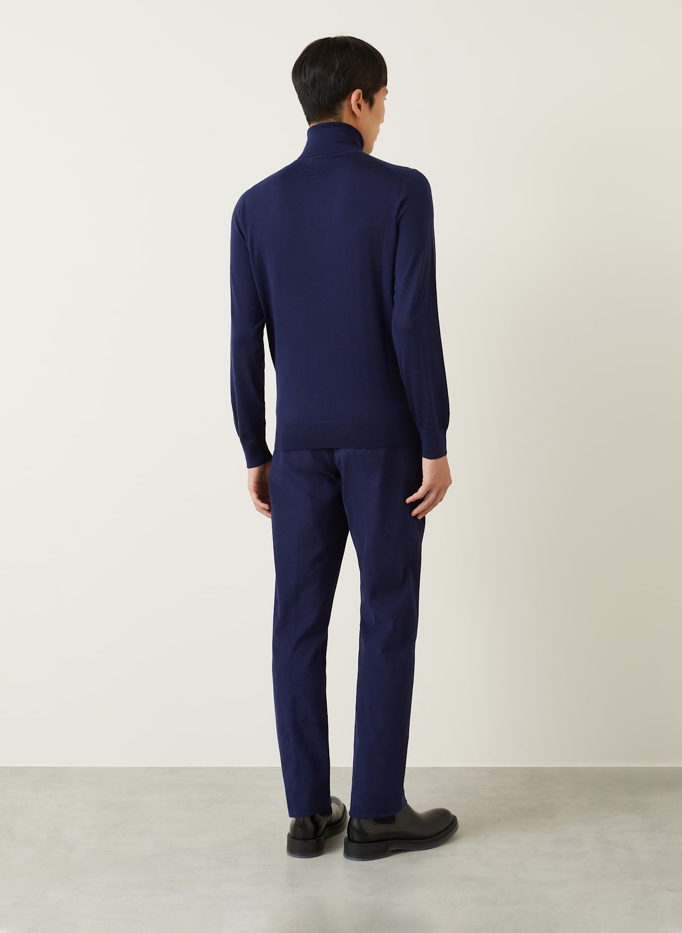 ZEGNA Turtleneck sweater in cashmere with silk: DARK BLUE