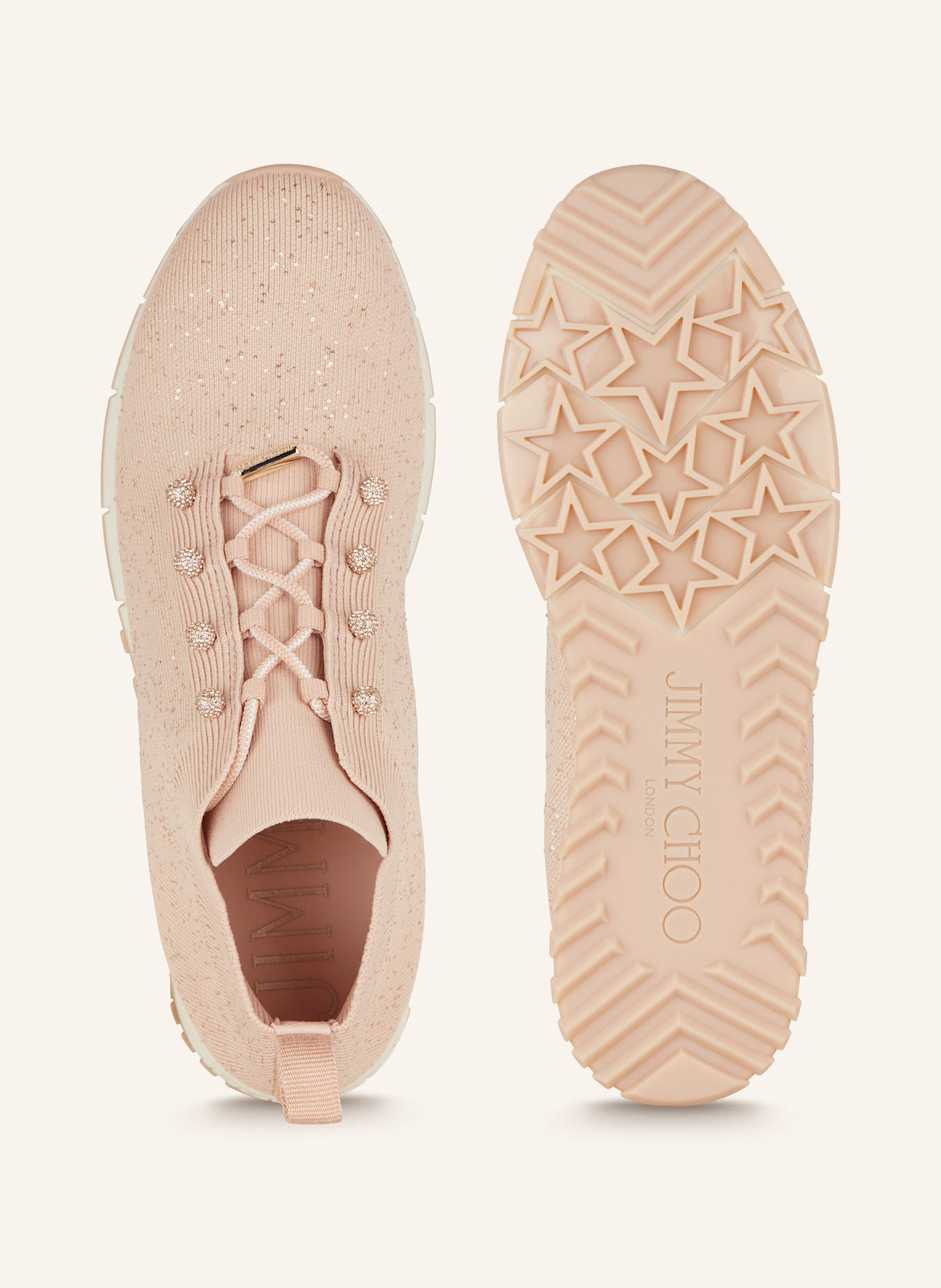 JIMMY CHOO Sneaker VELES mit Pailletten: ROSA