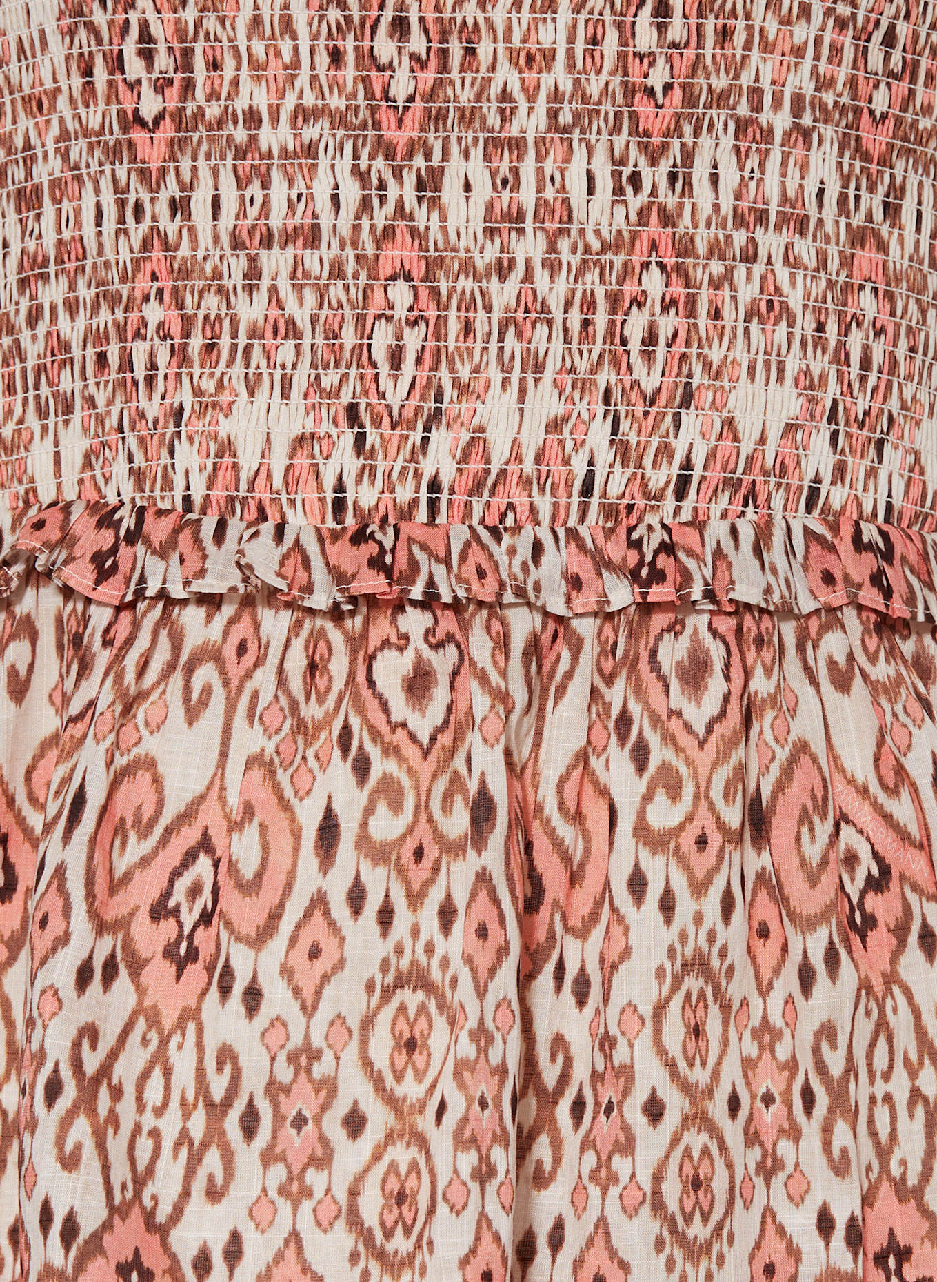 ZIMMERMANN Kleid WYLIE: BEIGE / LACHS / BLAU