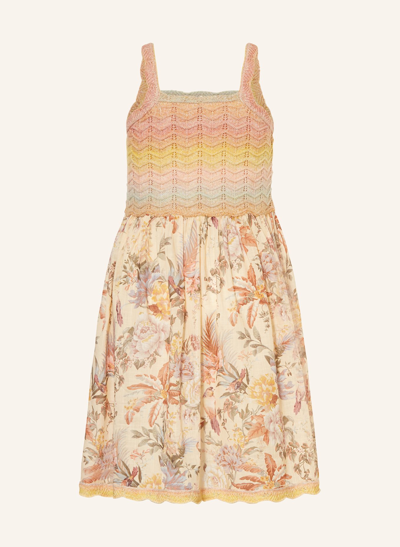 ZIMMERMANN Strickkleid TALLOW: GELB / ROSÉ / GRÜN