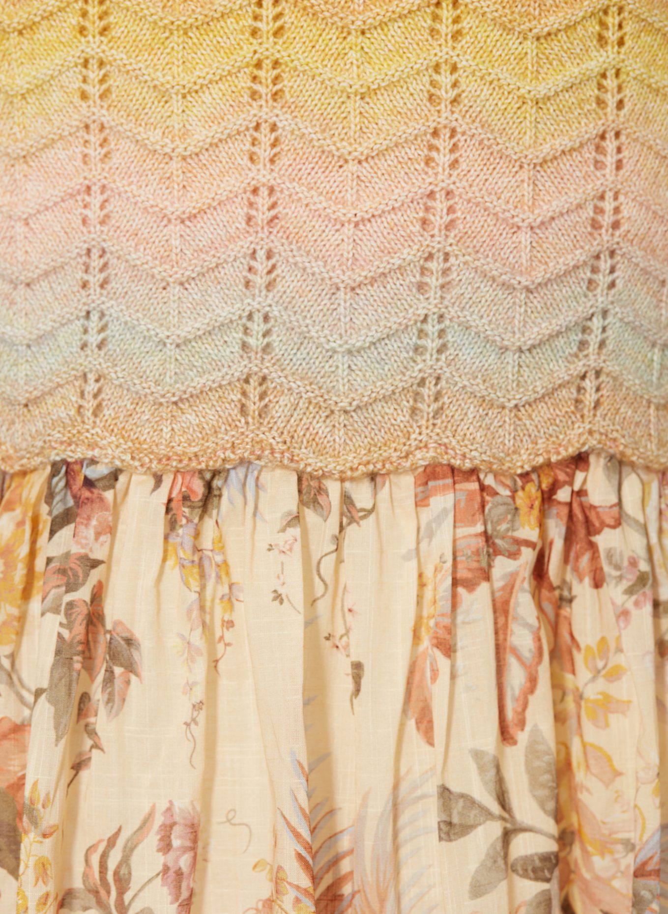 ZIMMERMANN Strickkleid TALLOW: GELB / ROSÉ / GRÜN