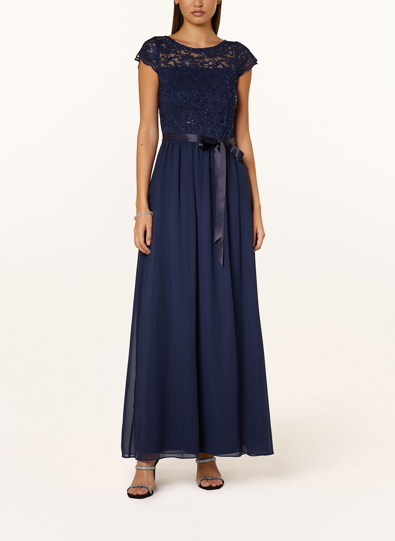 SWING Abendkleid mit Pailletten: DUNKELBLAU