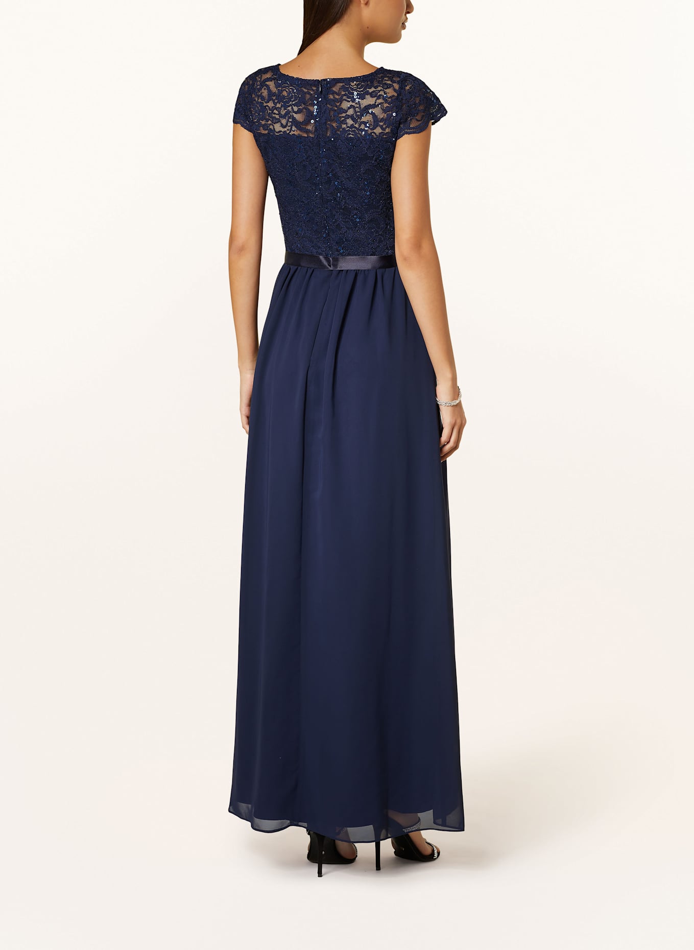 SWING Abendkleid mit Pailletten: DUNKELBLAU
