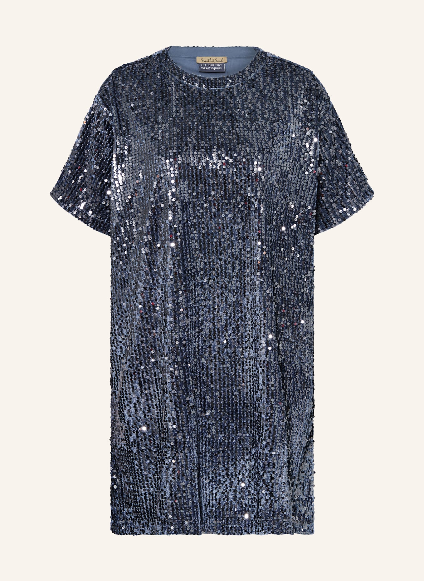 Smith & Soul Šaty s flitry: ČERNOŠEDÁ