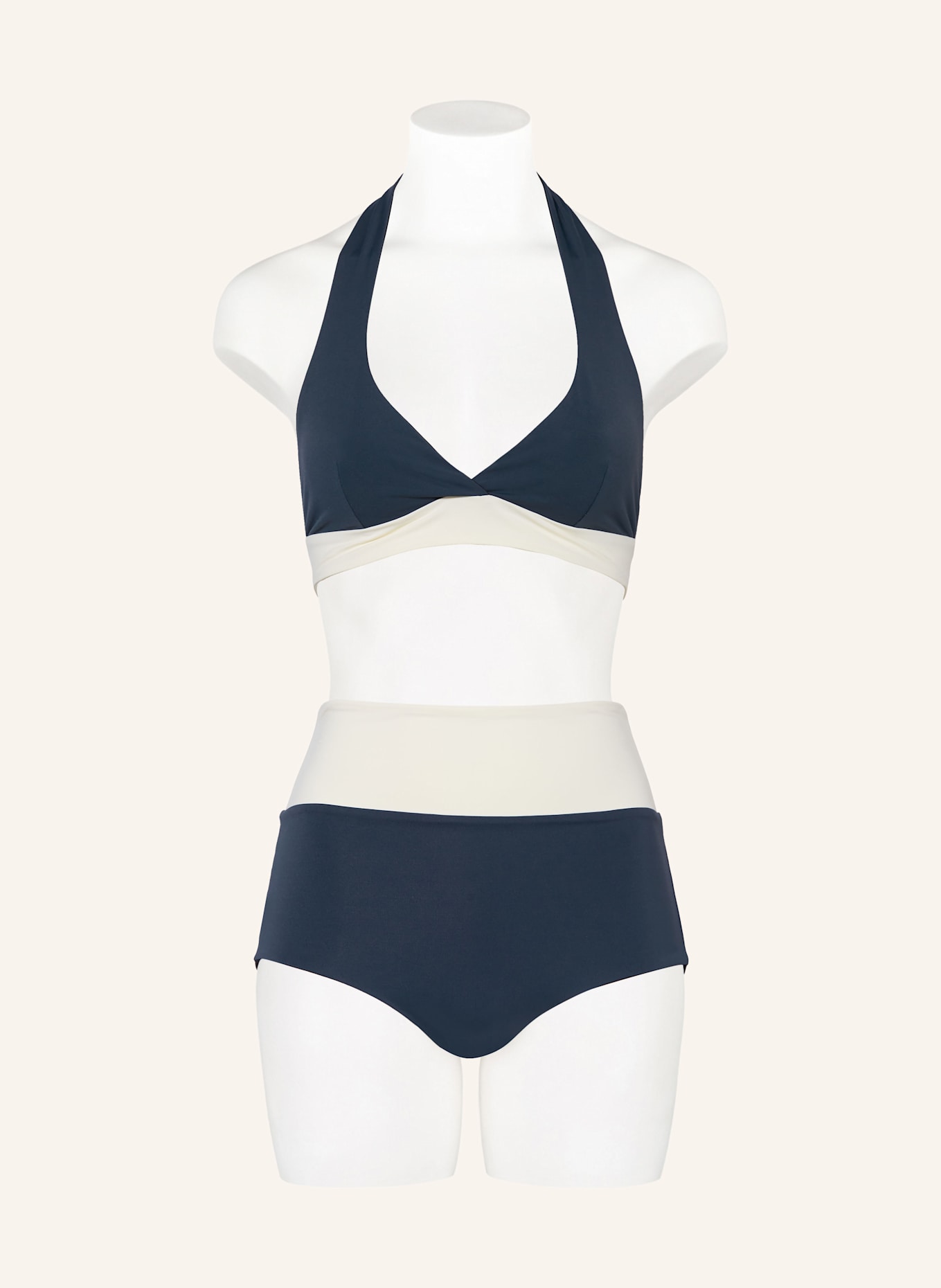 MYMARINI Neckholder-Bikini-Top NECKHOLDER TOP zum Wenden mit UV-Schutz 50+: SCHWARZ/ DUNKELGRAU/ ECRU
