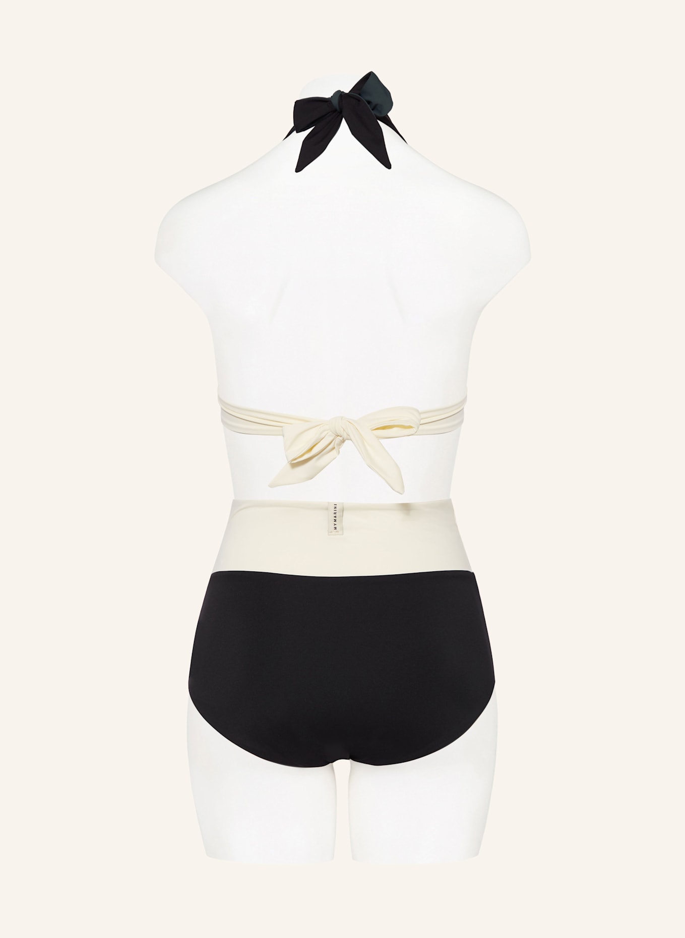 MYMARINI Neckholder-Bikini-Top NECKHOLDER TOP zum Wenden mit UV-Schutz 50+: SCHWARZ/ DUNKELGRAU/ ECRU