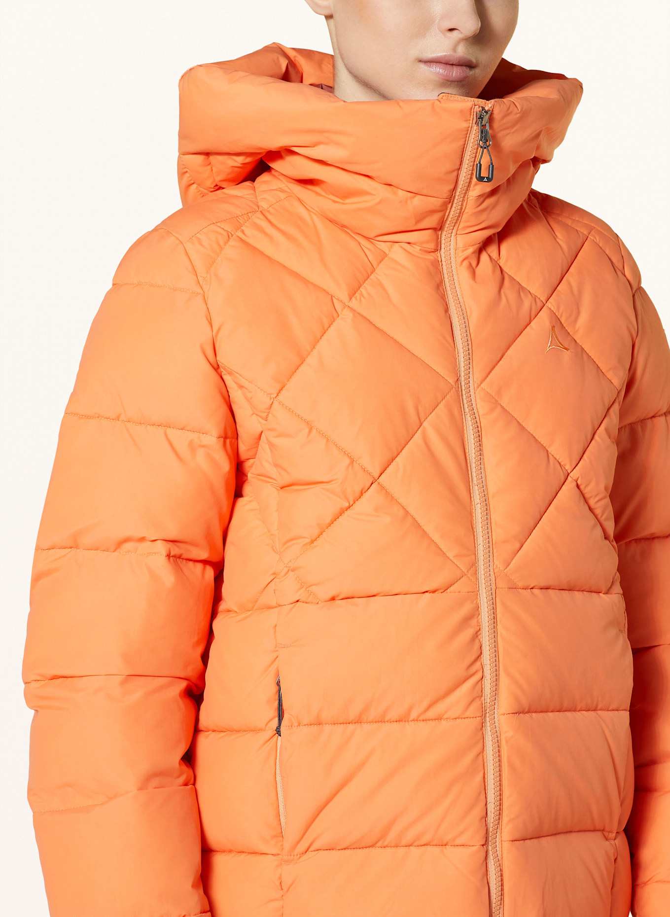 Orange quilted jacket womens outlet
