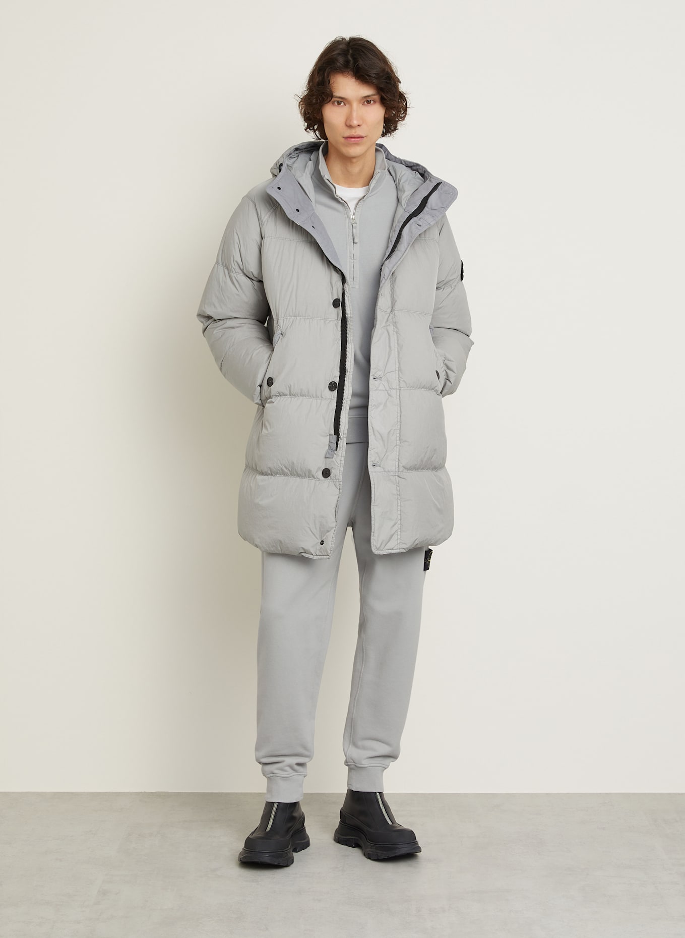 Stone island grey coat online
