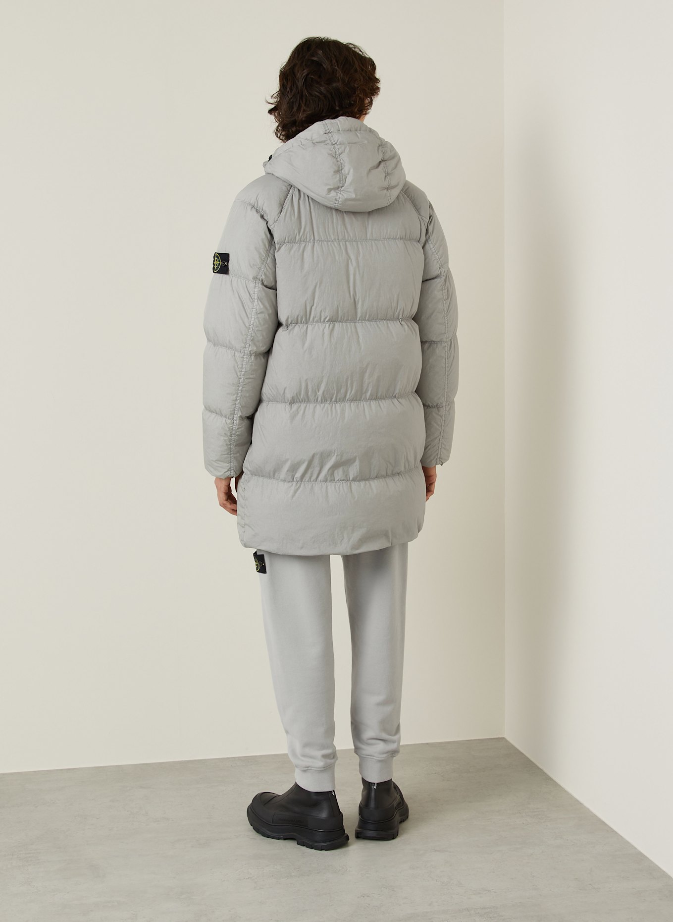 STONE ISLAND Down coat in light gray