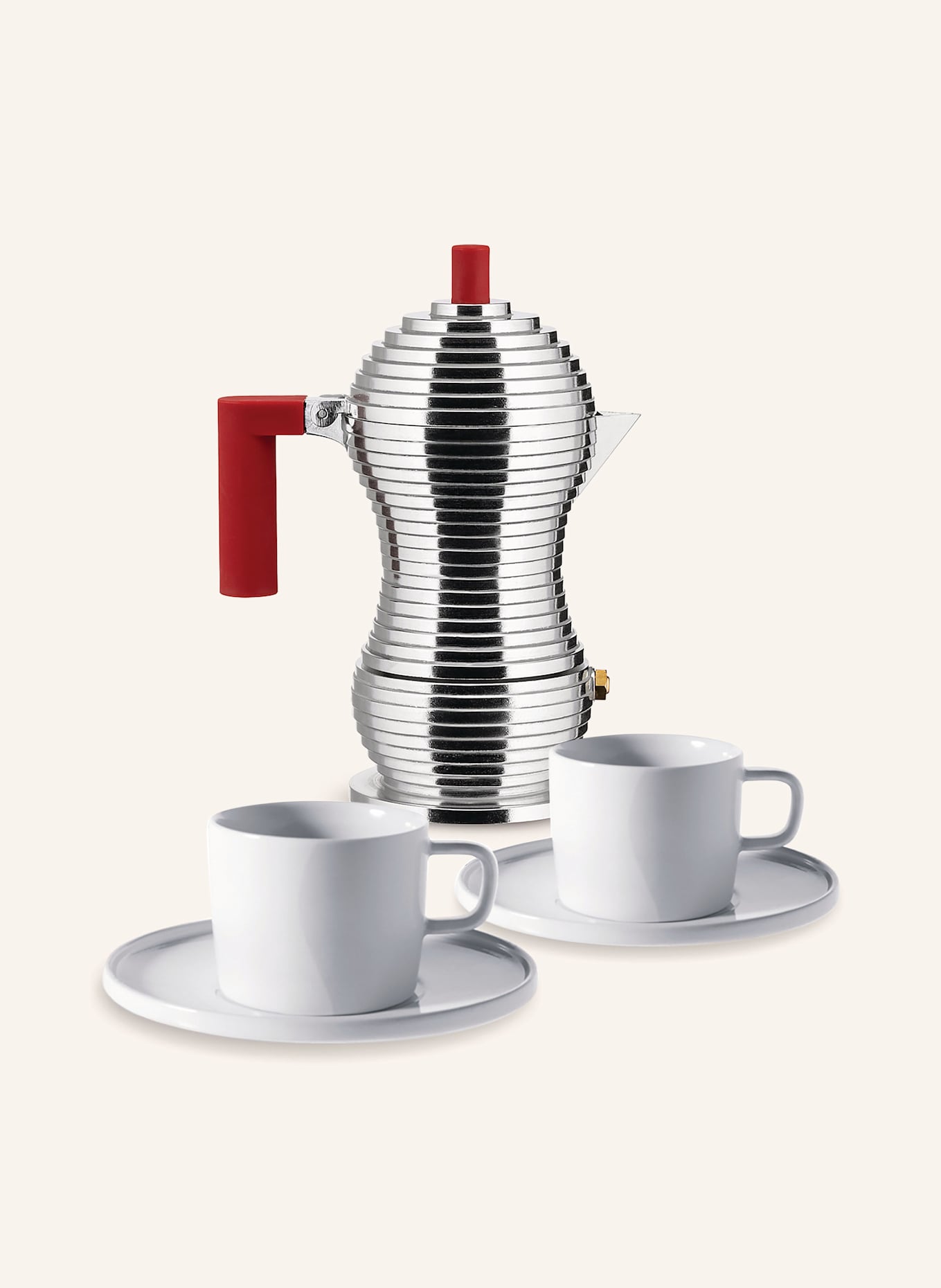 ALESSI Espressokocher PULCINA: SILBER