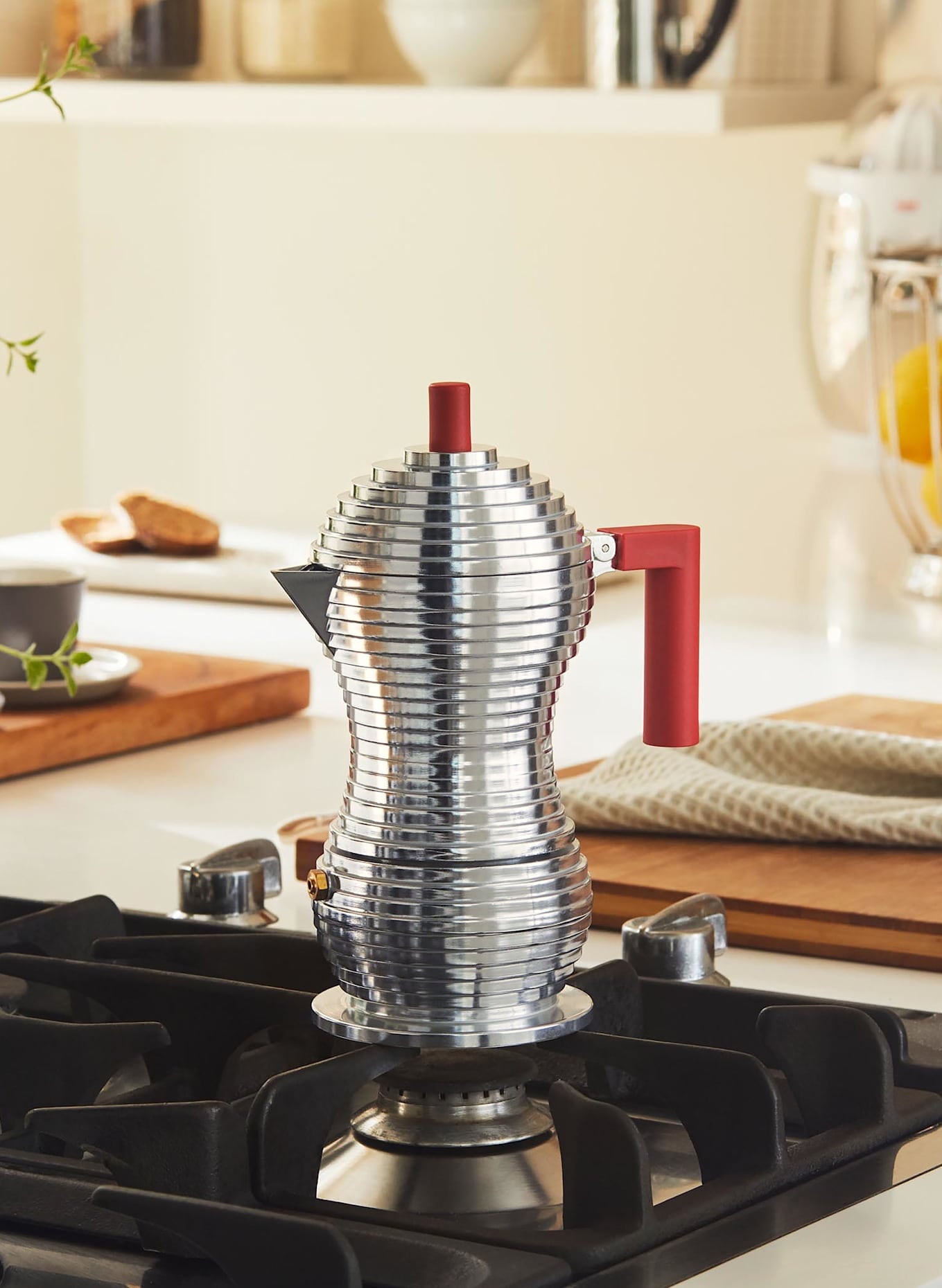 ALESSI Espressokocher PULCINA: SILBER