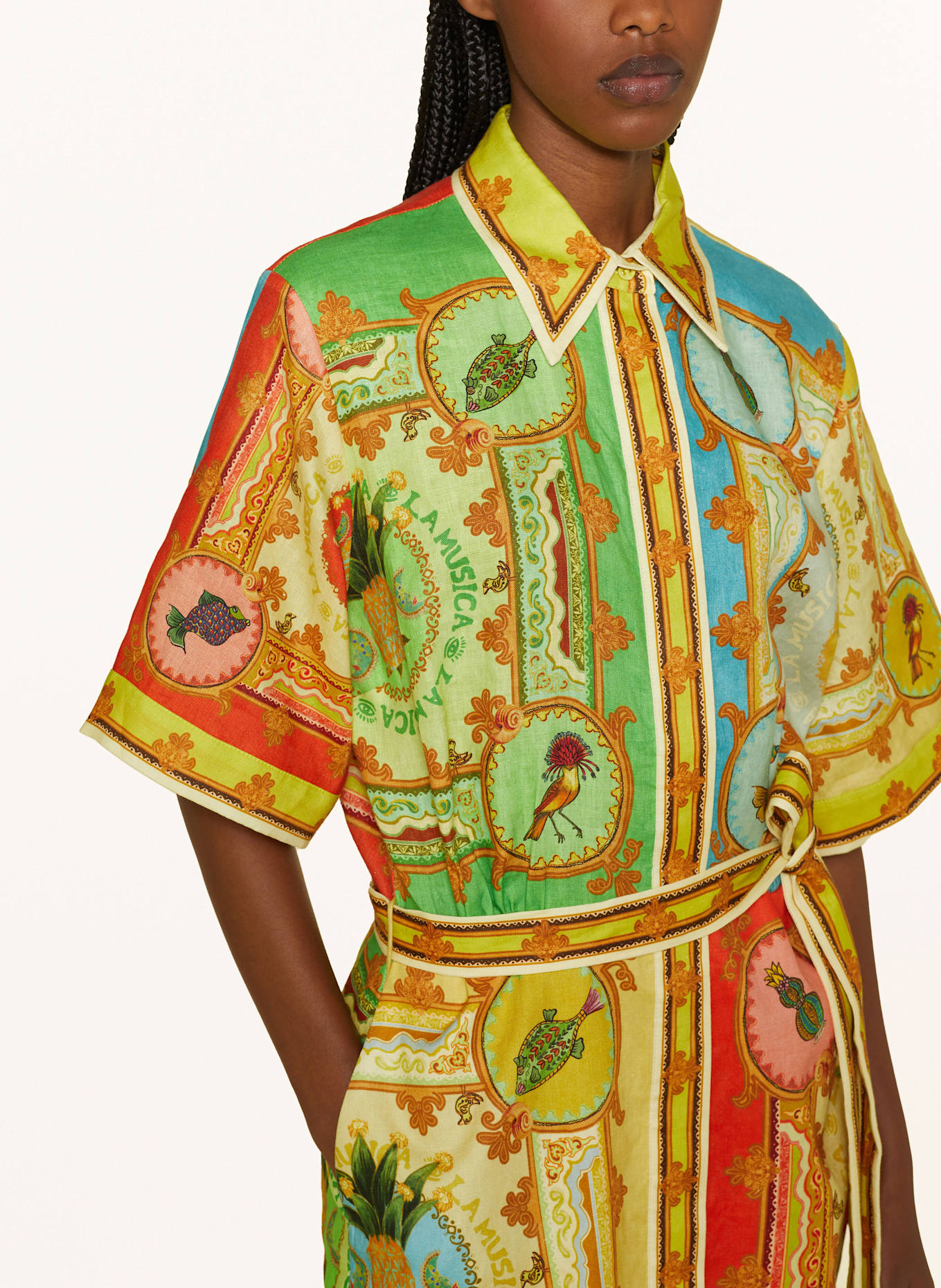 ALÉMAIS Hemdblusenkleid LA MUSICA aus Leinen: GELB / ROT / GRÜN