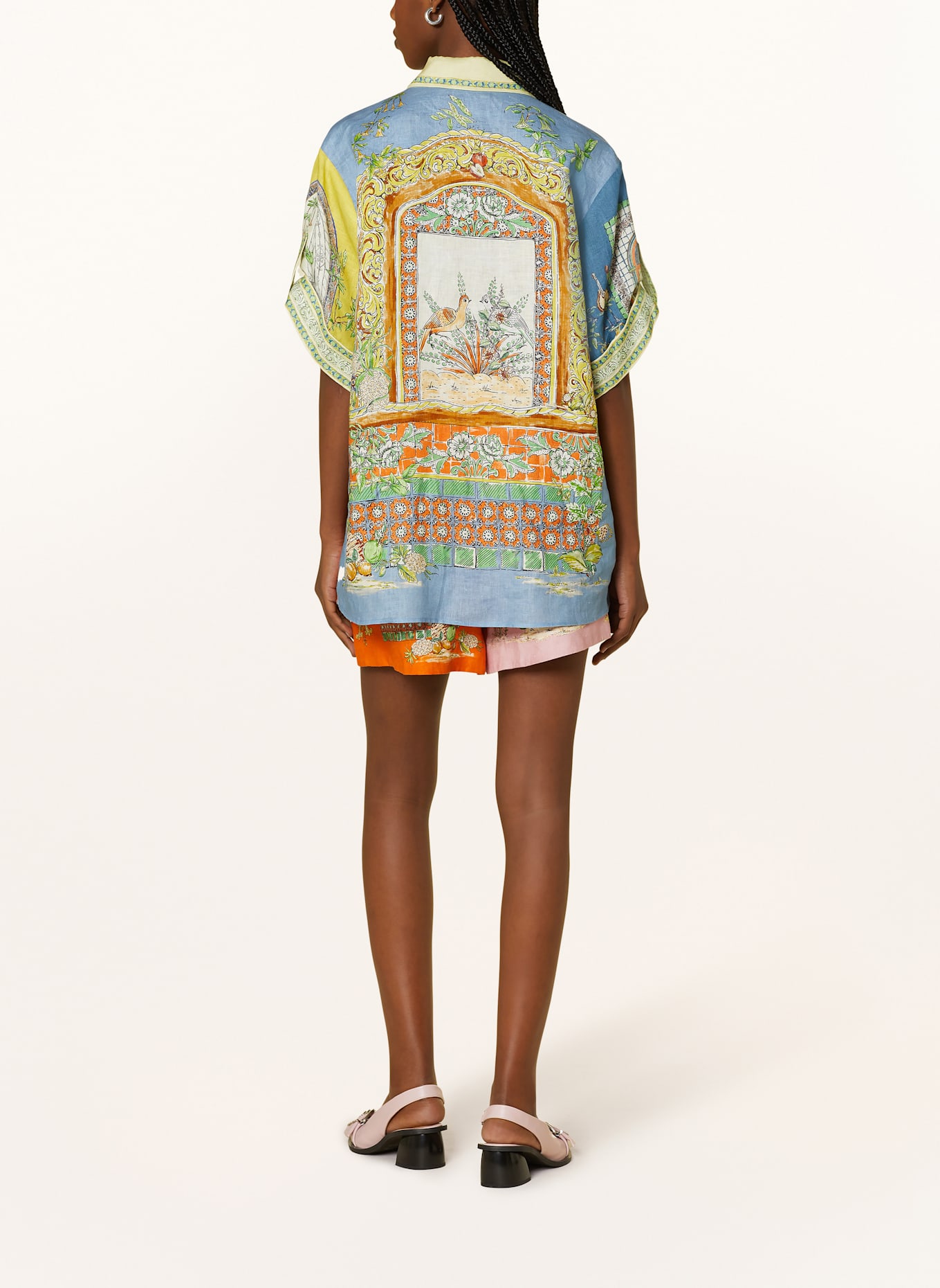 ALÉMAIS Koszula MONTE z lnu: ŻÓŁTY / POMARAŃCZOWY / SZARONIEBIESKI