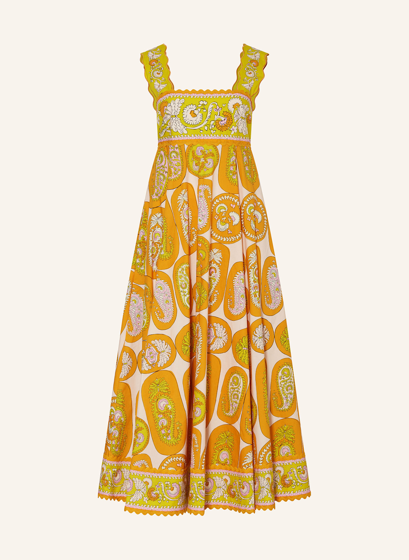 ALÉMAIS Šaty DIANA: TMAVĚ ORANŽOVÁ / TMAVĚ ORANŽOVÁ / ŽLUTÁ