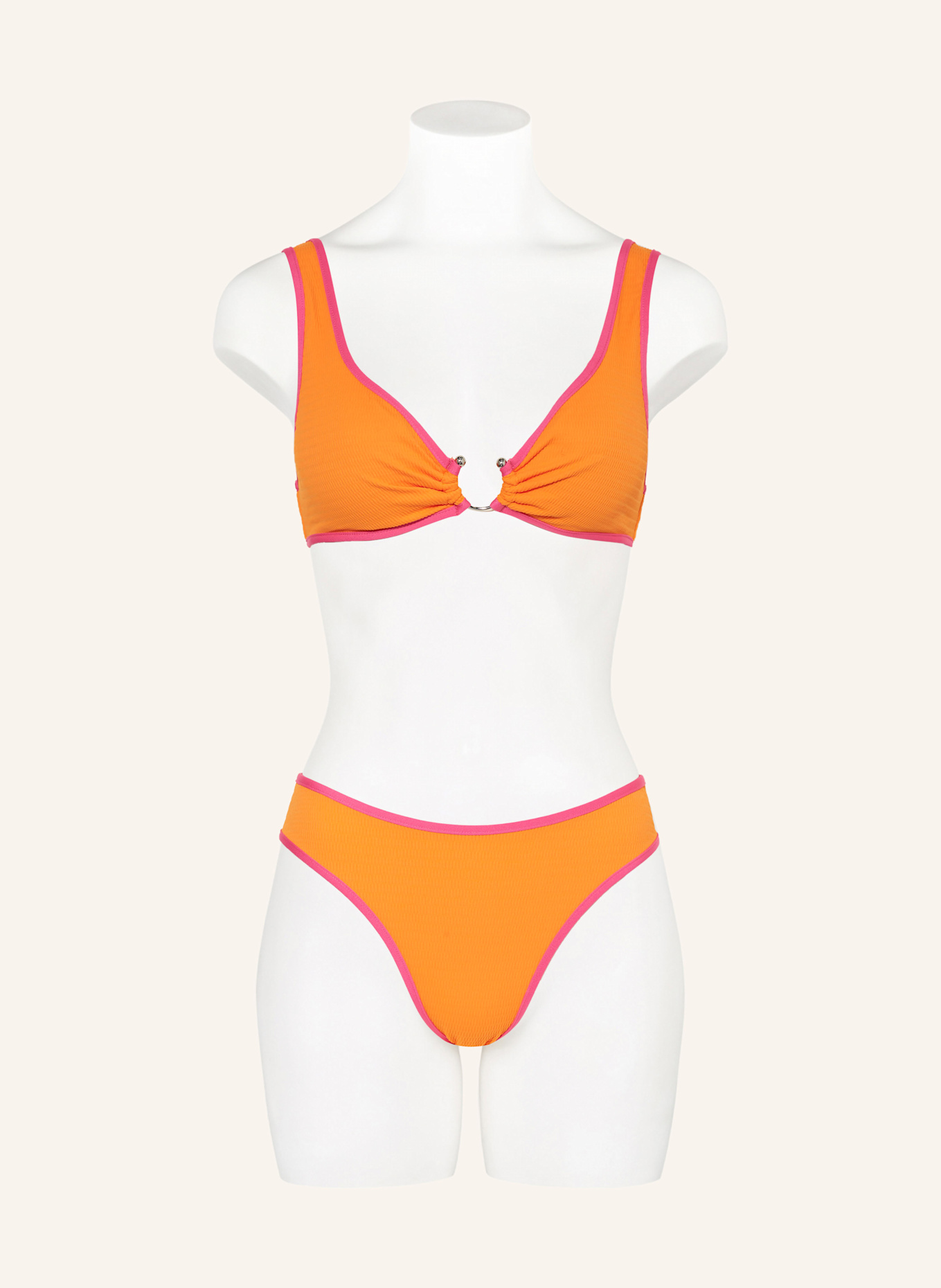 SEAFOLLY Dół od bikini z wysokim stanem BEACH BOUND: POMARAŃCZOWY/ MOCNORÓŻOWY
