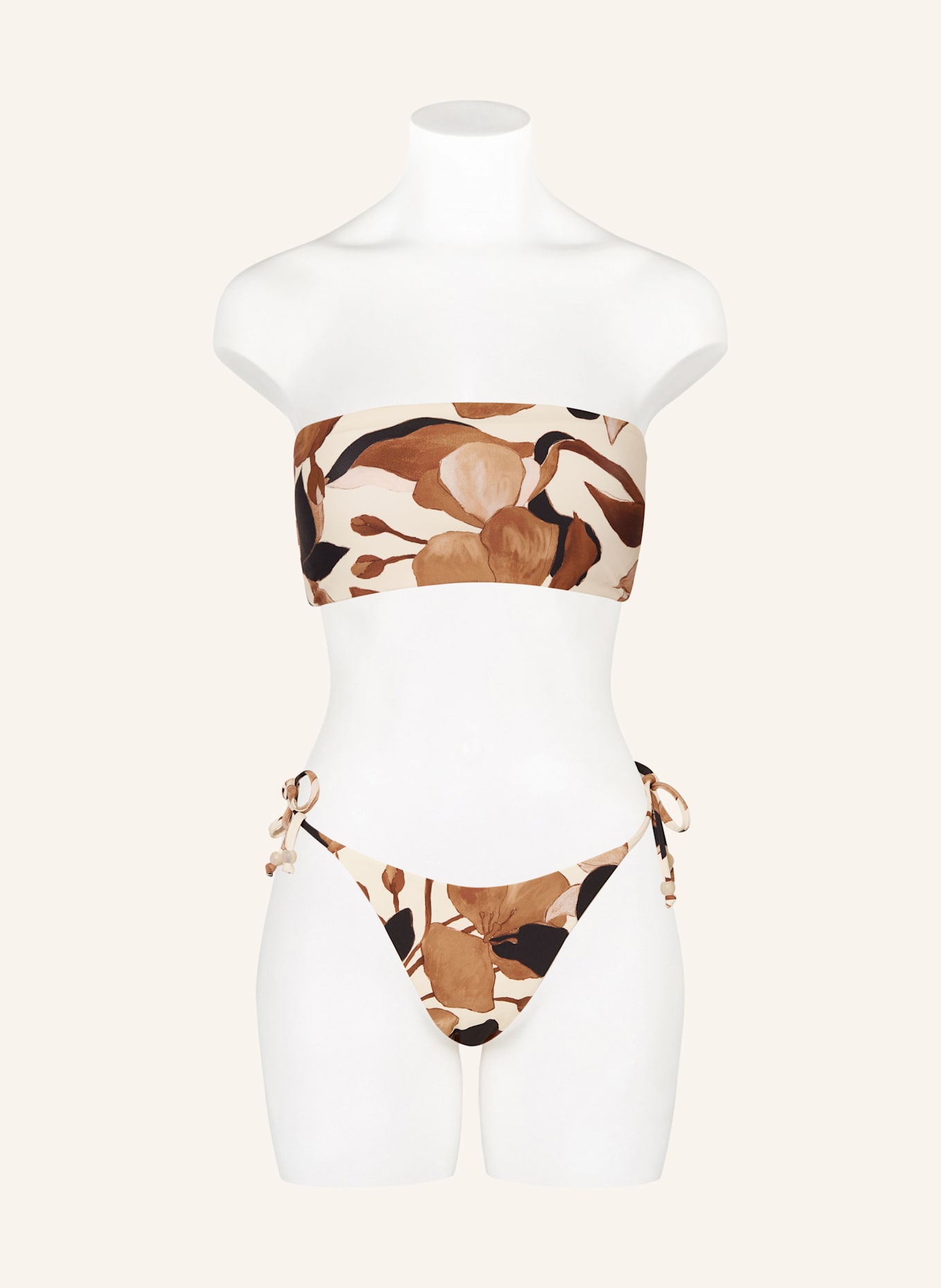 SEAFOLLY Bandeau-Bikini-Top SECRET GARDEN zum Wenden: SCHWARZ/ CREME/ BRAUN