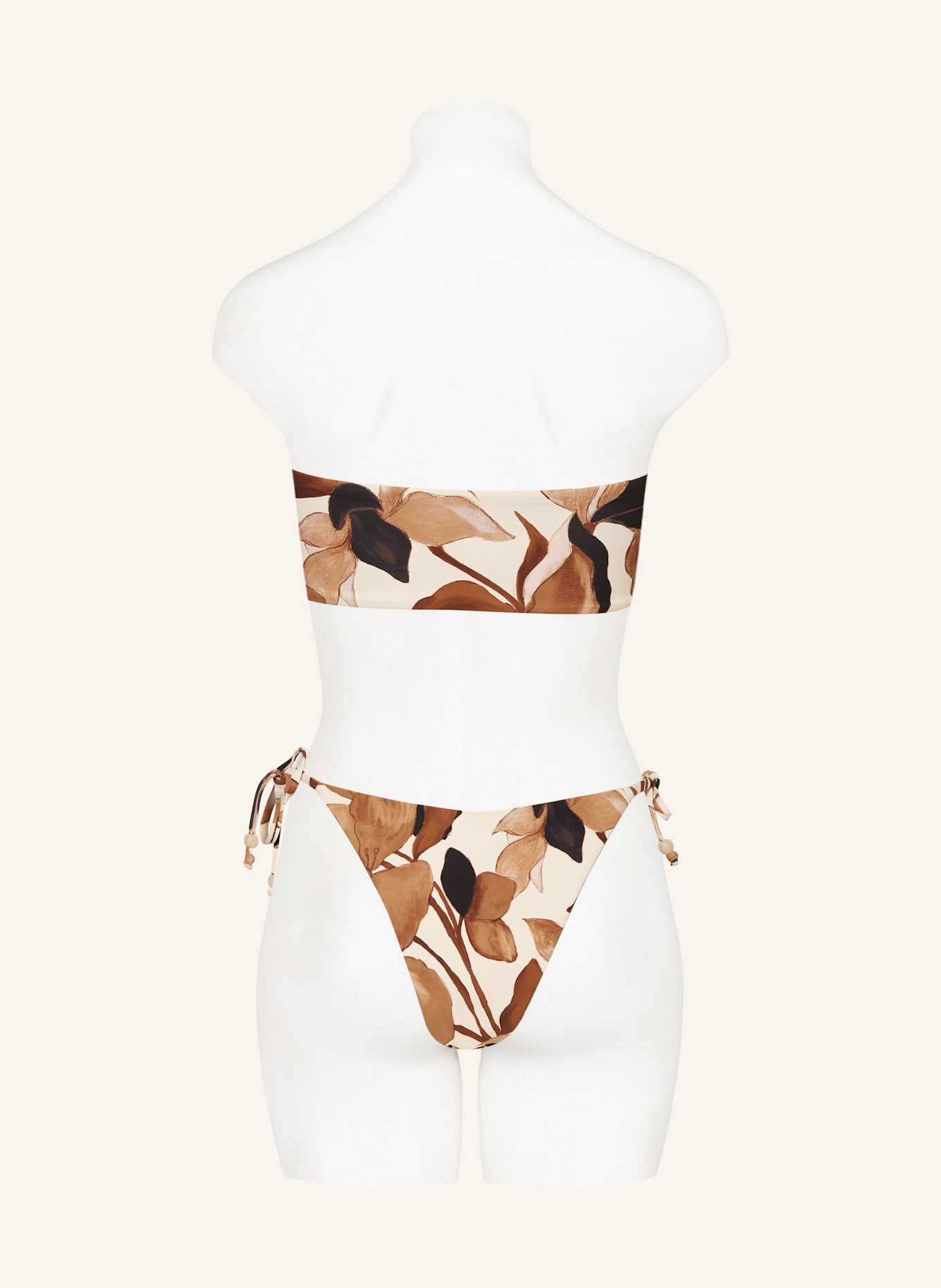 SEAFOLLY Bandeau-Bikini-Top SECRET GARDEN zum Wenden: SCHWARZ/ CREME/ BRAUN