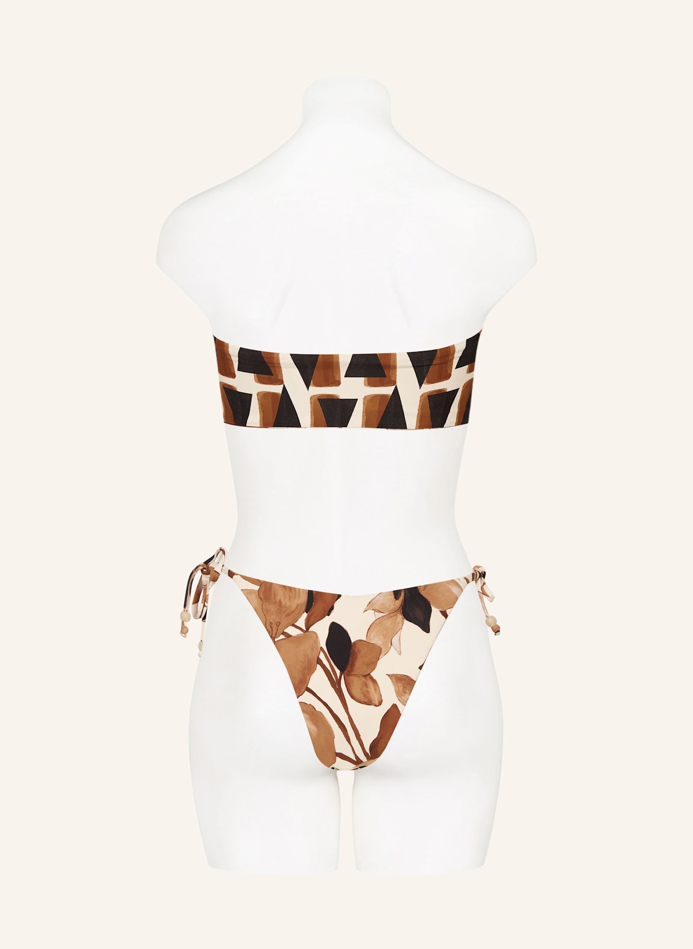 SEAFOLLY Bandeau-Bikini-Top SECRET GARDEN zum Wenden: SCHWARZ/ CREME/ BRAUN
