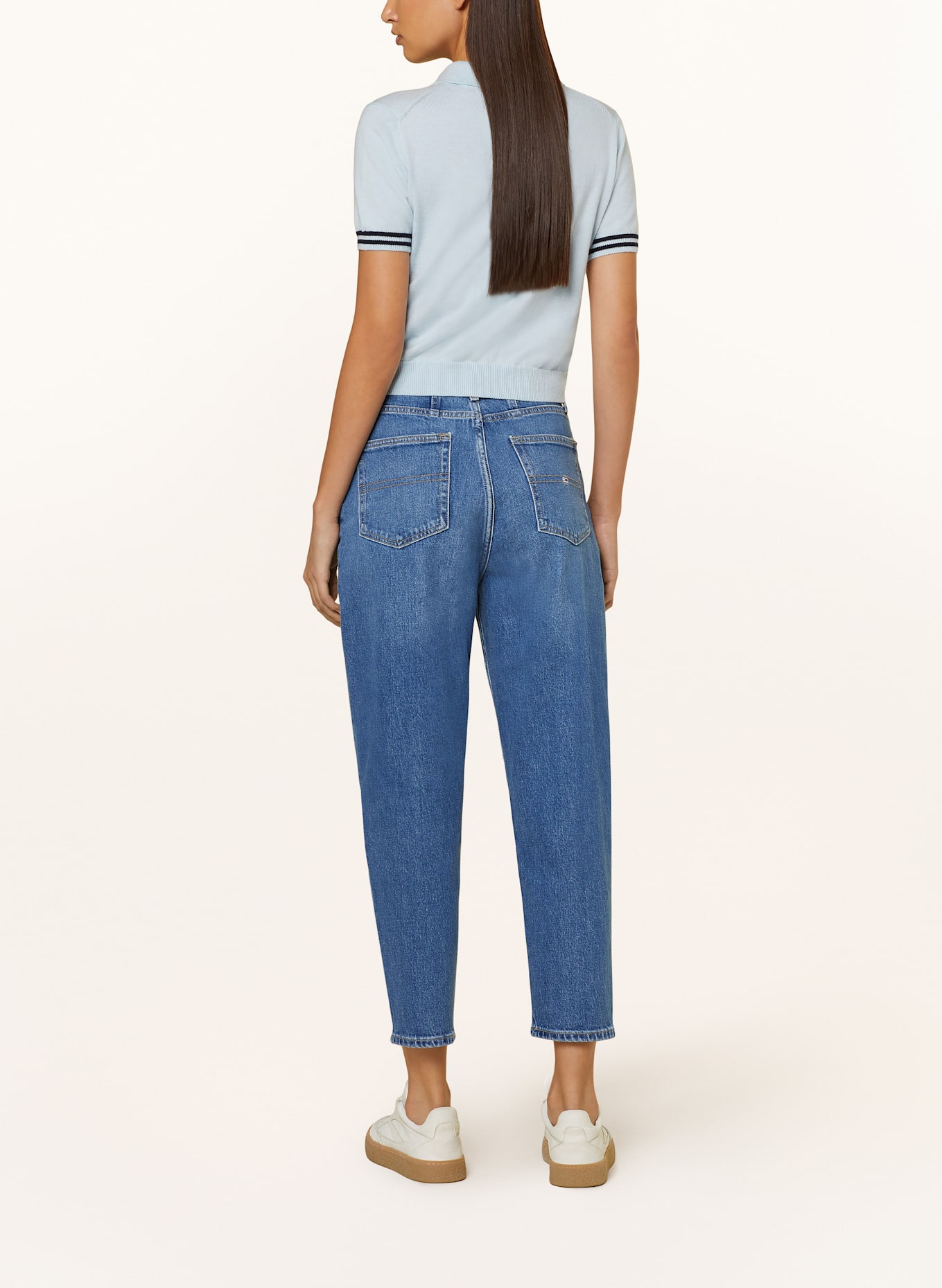 GUESS JEANS Knitted polo shirt: LIGHT BLUE
