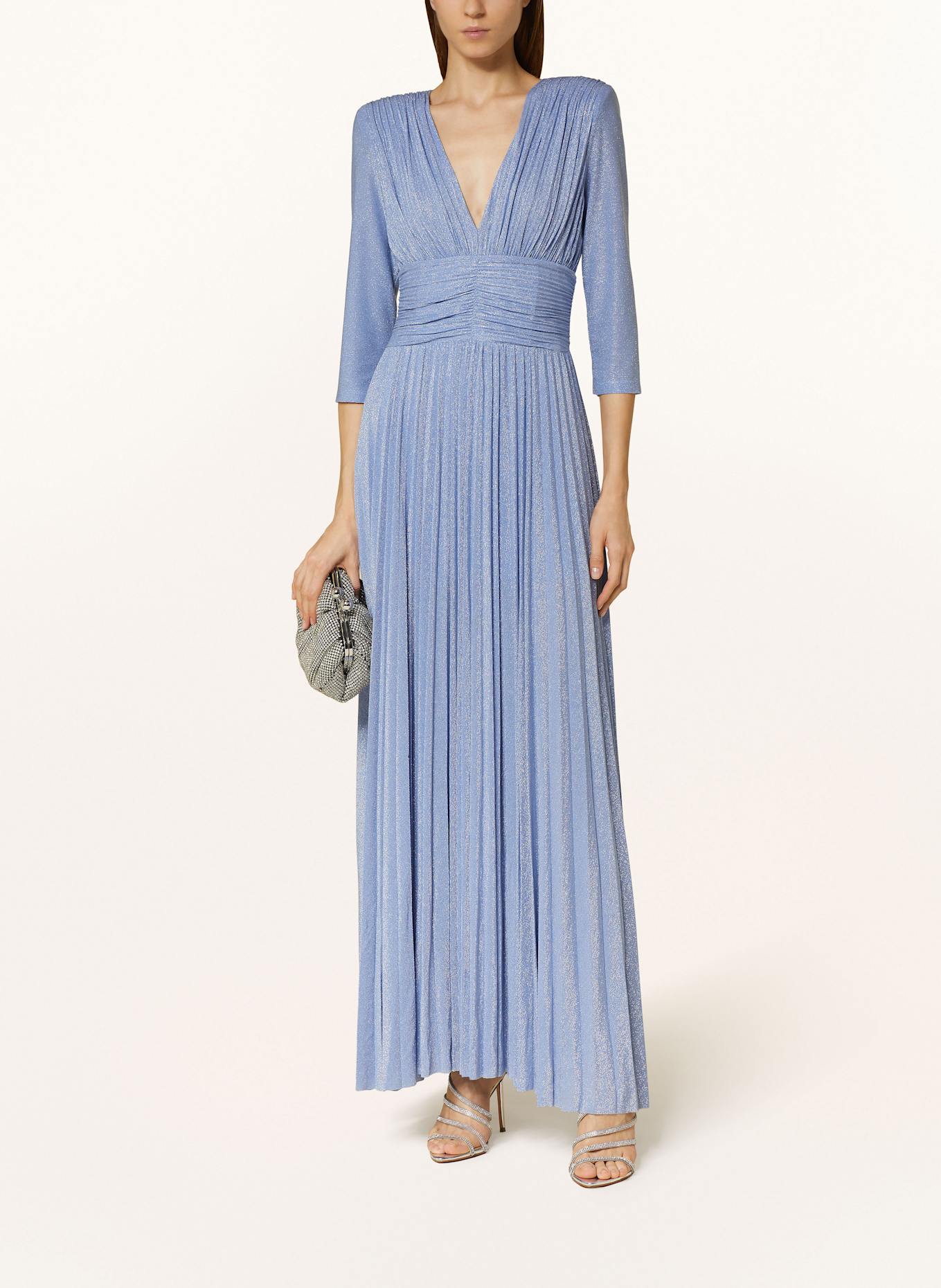 LIU JO Dress with 3/4 sleeves and glitter thread: LIGHT BLUE