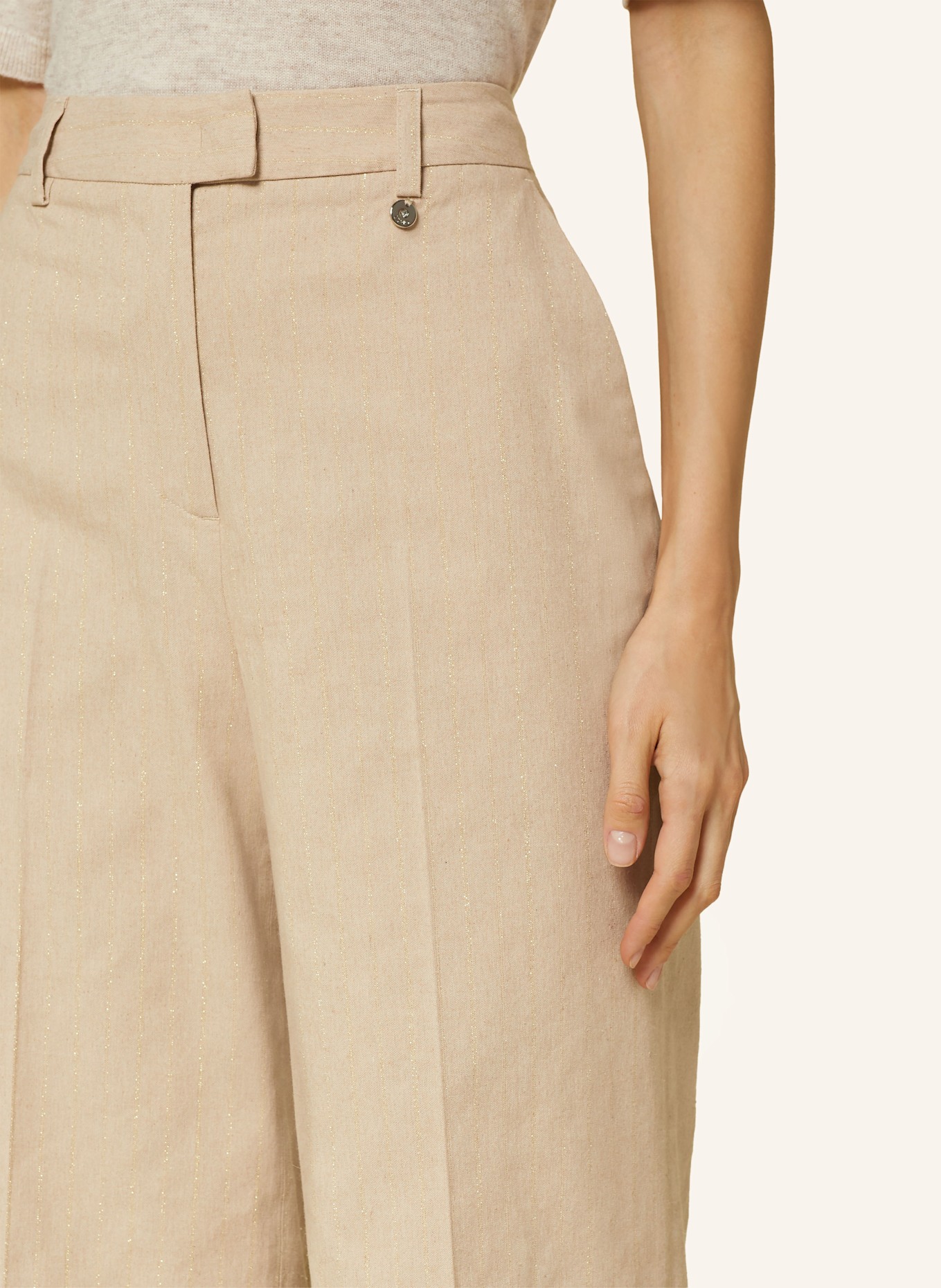 LIU JO Marlenehose mit Glitzergarn: BEIGE