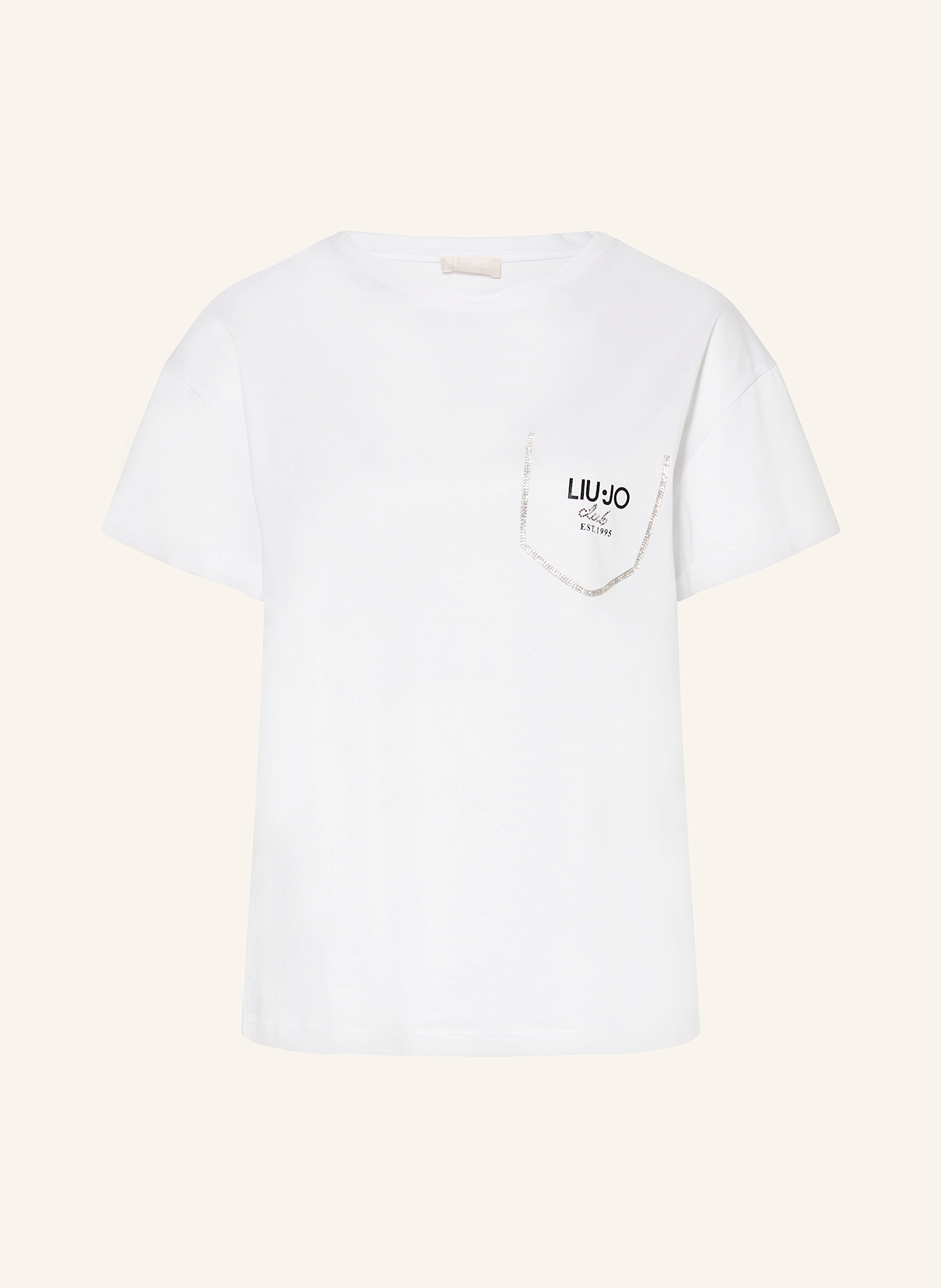 LIU JO T-shirt with decorative gems: WHITE