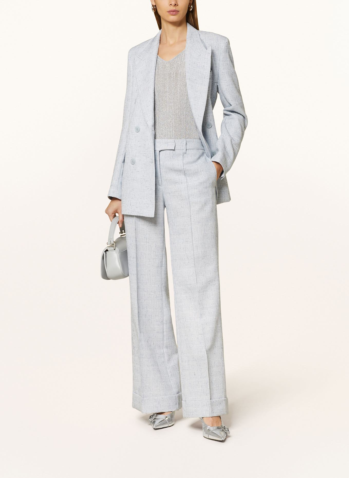 LIU JO Tweed-Hose: HELLBLAU