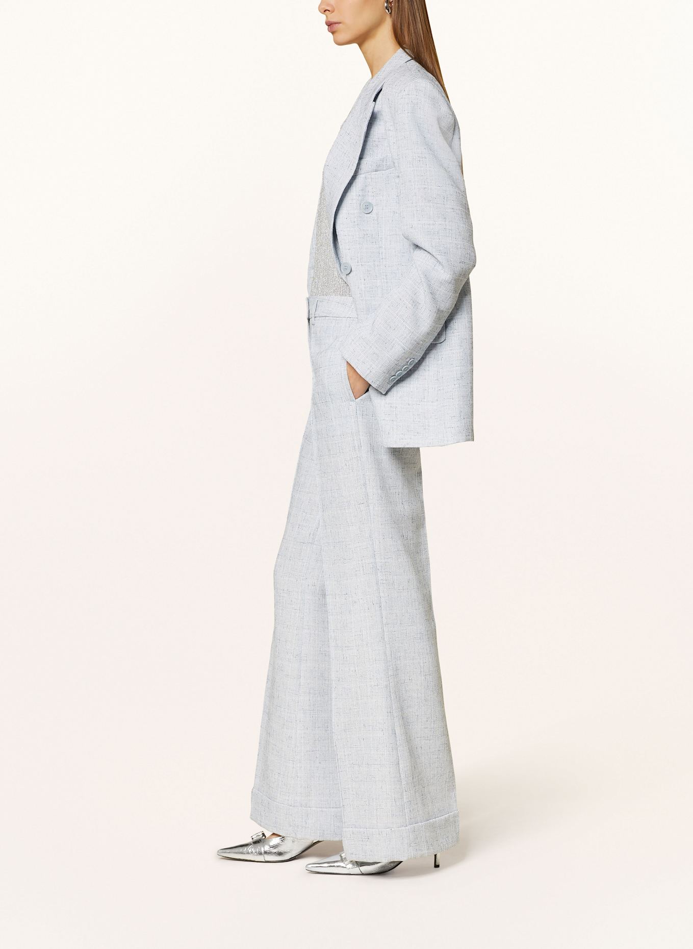 LIU JO Tweed-Hose: HELLBLAU