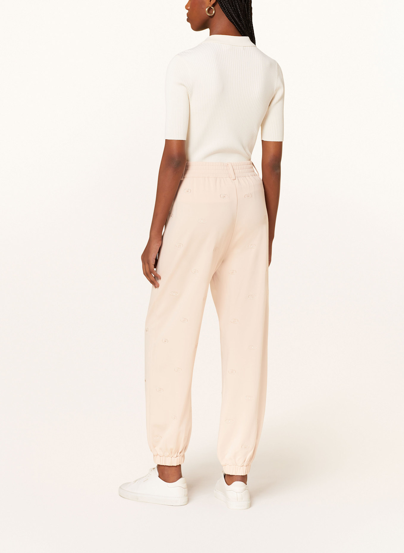 LIU JO Tepláky s ozdobnými kamínky: NUDE