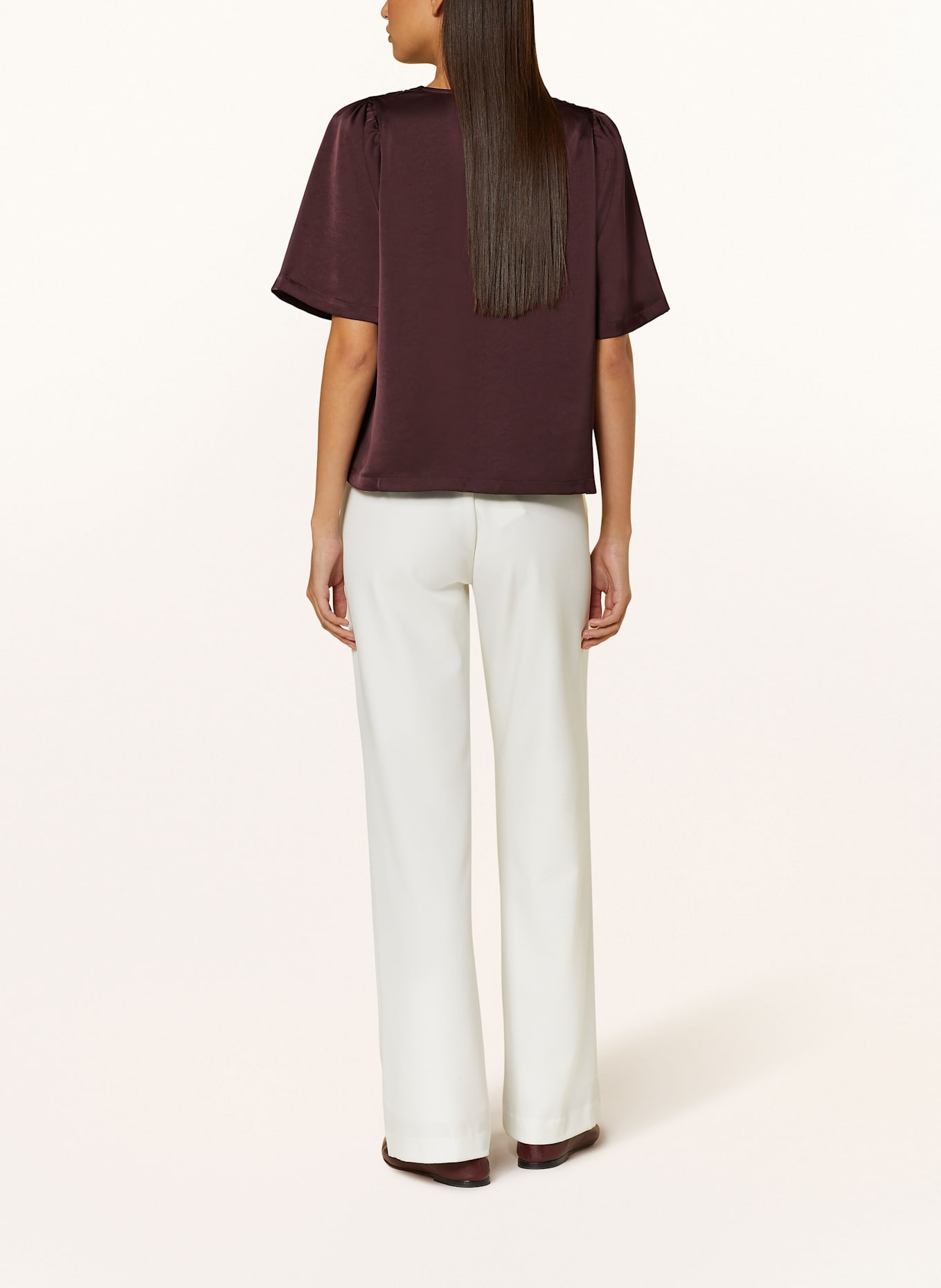 NEO NOIR Blusenshirt LARGO aus Satin: DUNKELROT