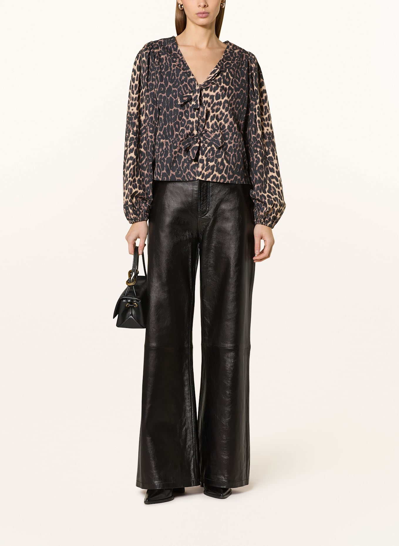 NEO NOIR Blouse TOVA: BROWN / LIGHT BROWN / BLACK