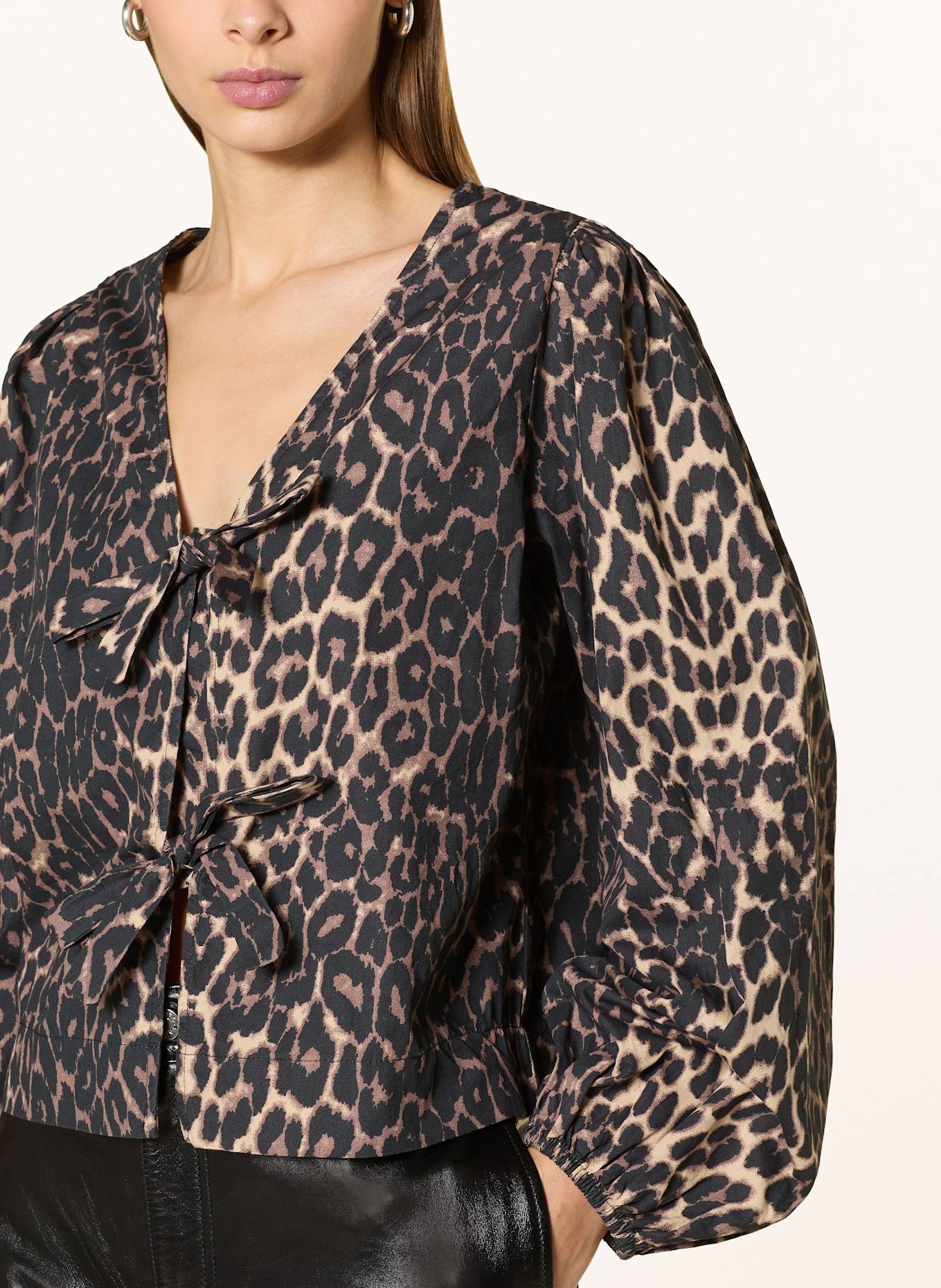 NEO NOIR Blouse TOVA: BROWN / LIGHT BROWN / BLACK