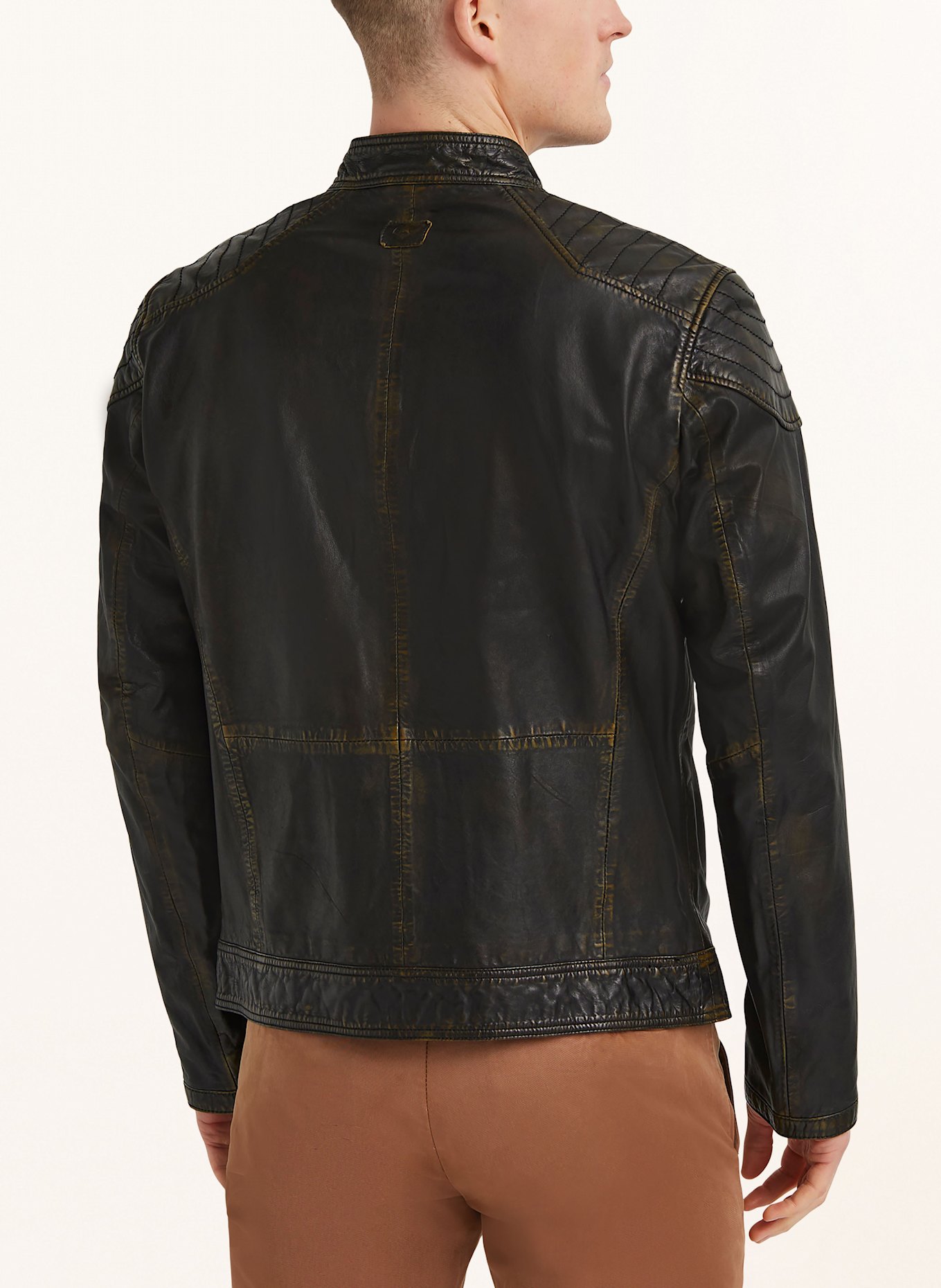 MILESTONE Lederjacke MSARLINGTON: SCHWARZ