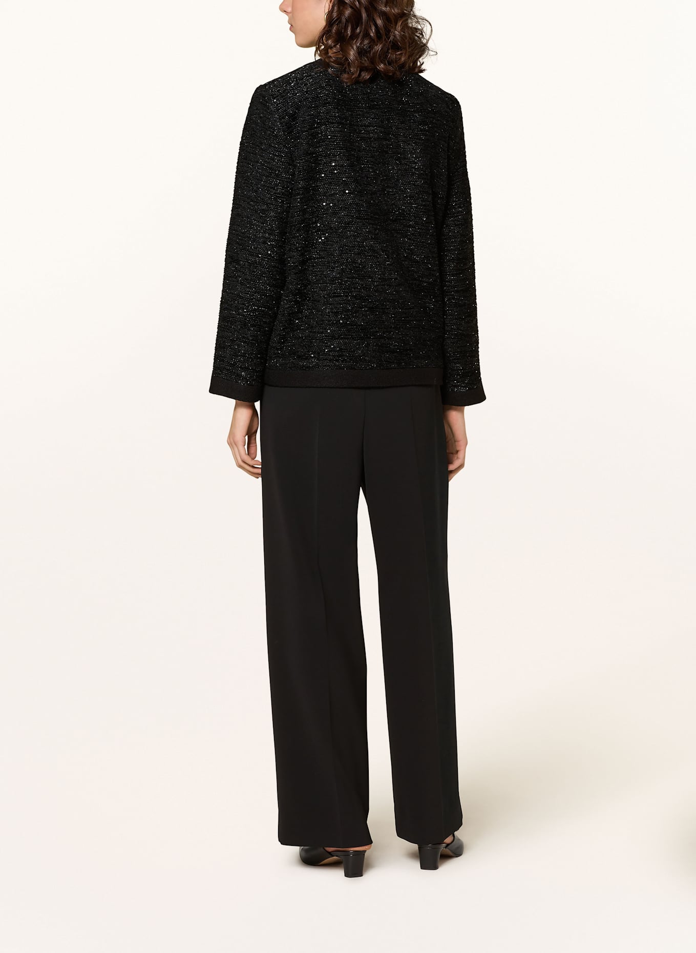 ANINE BING Kurtka z tweedu LYDIA z błyszczącą przędzą: CZARNY