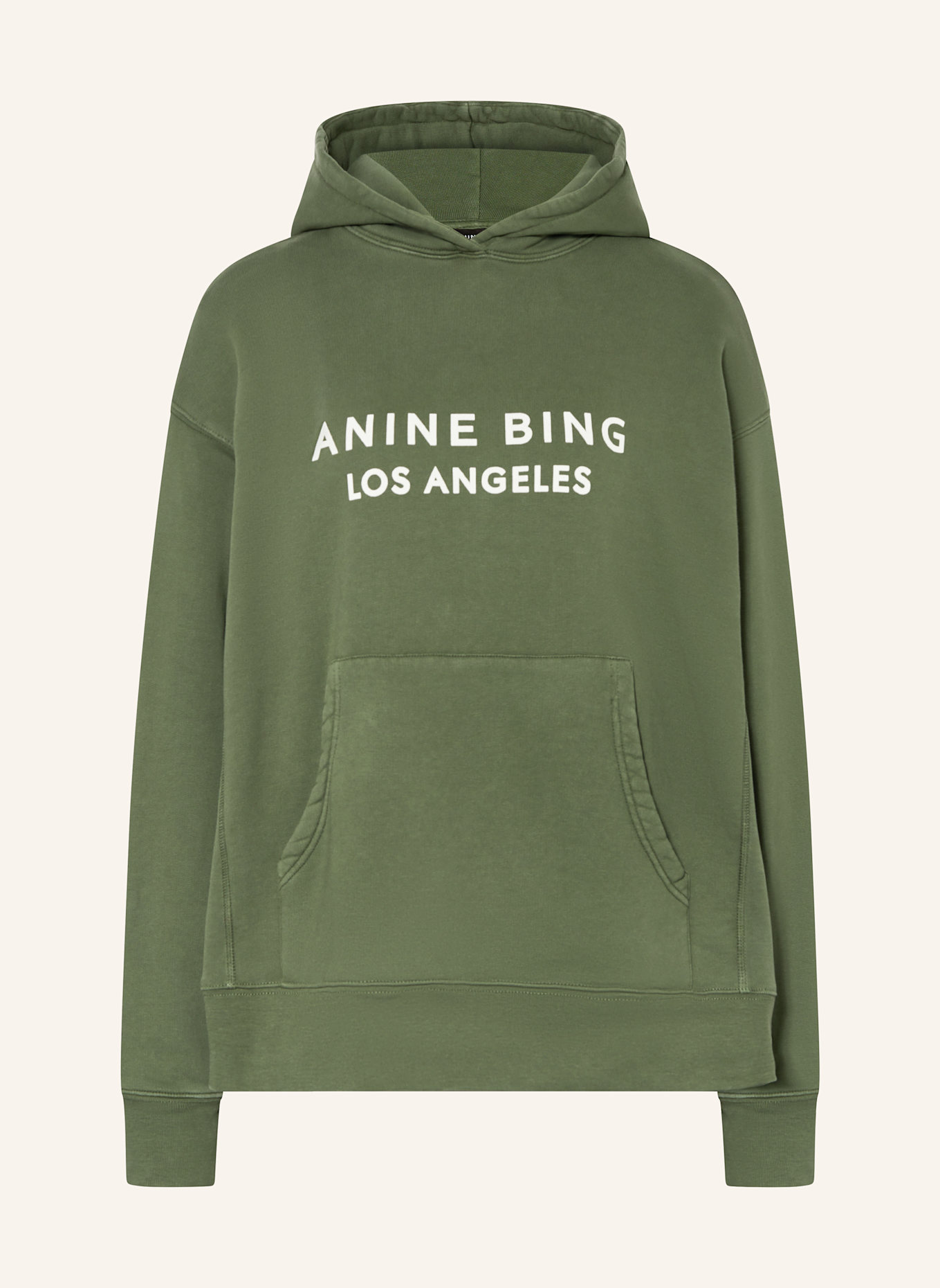 ANINE BING Hoodie ALTO, Color: GREEN/ WHITE (Image 1)