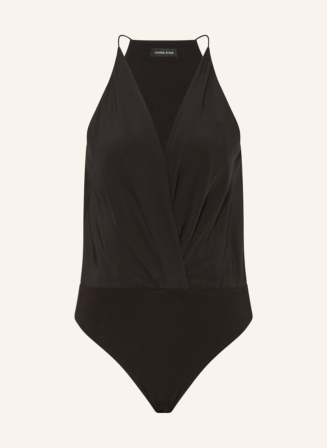 ANINE BING Seiden-Body SHILOH: SCHWARZ