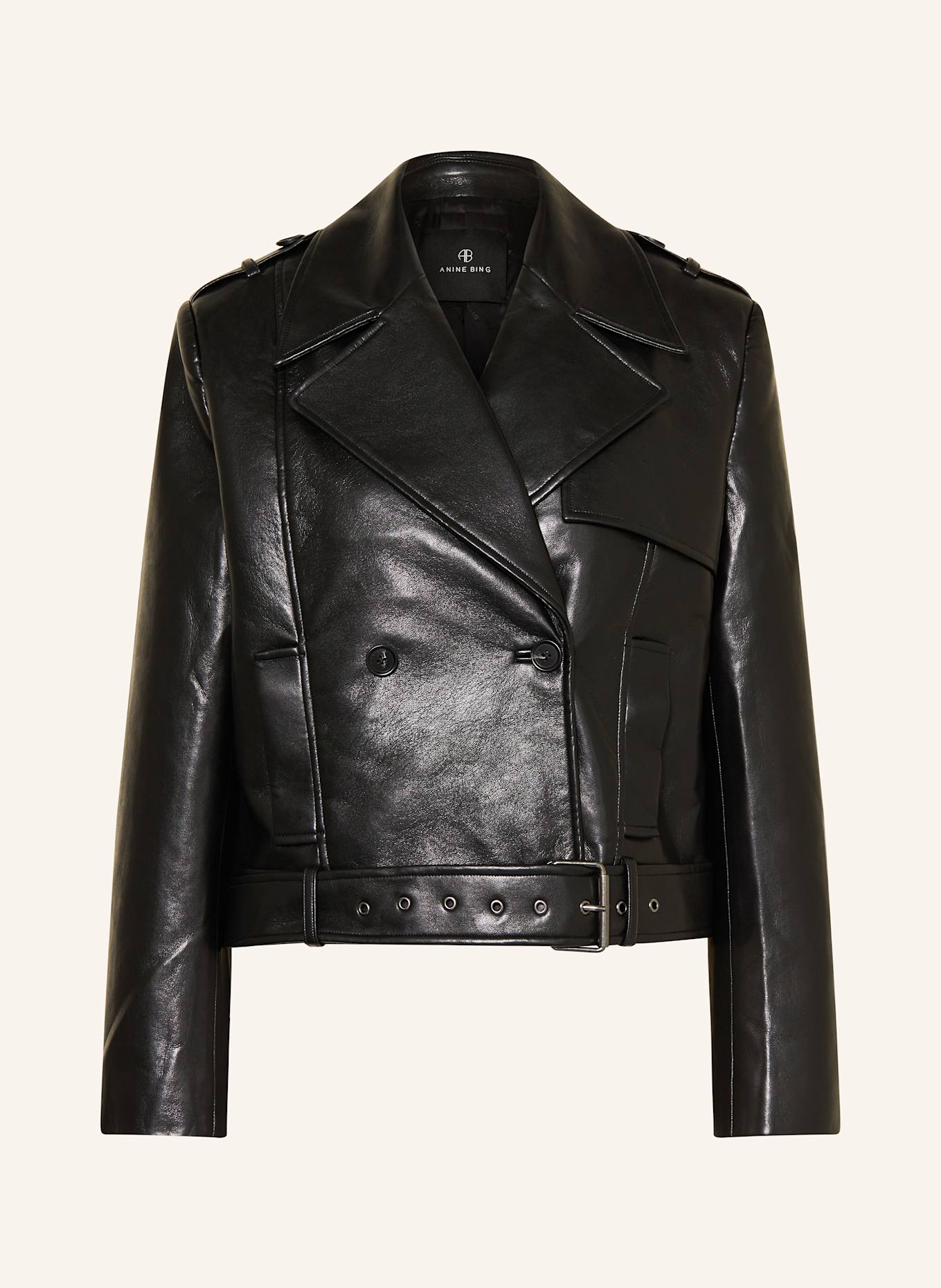 ANINE BING Kurtka typu biker SIMONE: CZARNY
