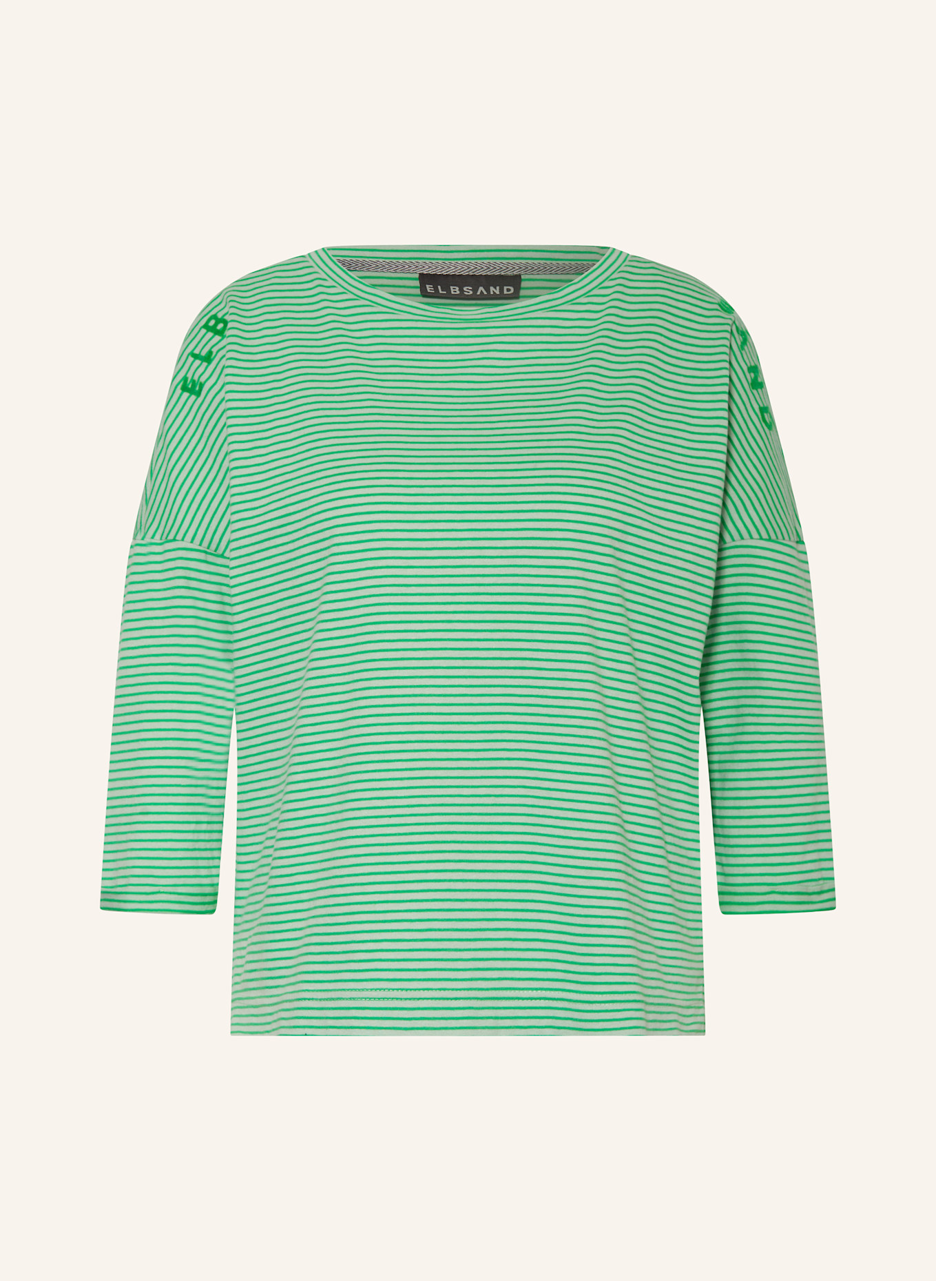 ELBSAND Shirt VEERA mit 3/4-Arm: GRÜN/ HELLGRÜN