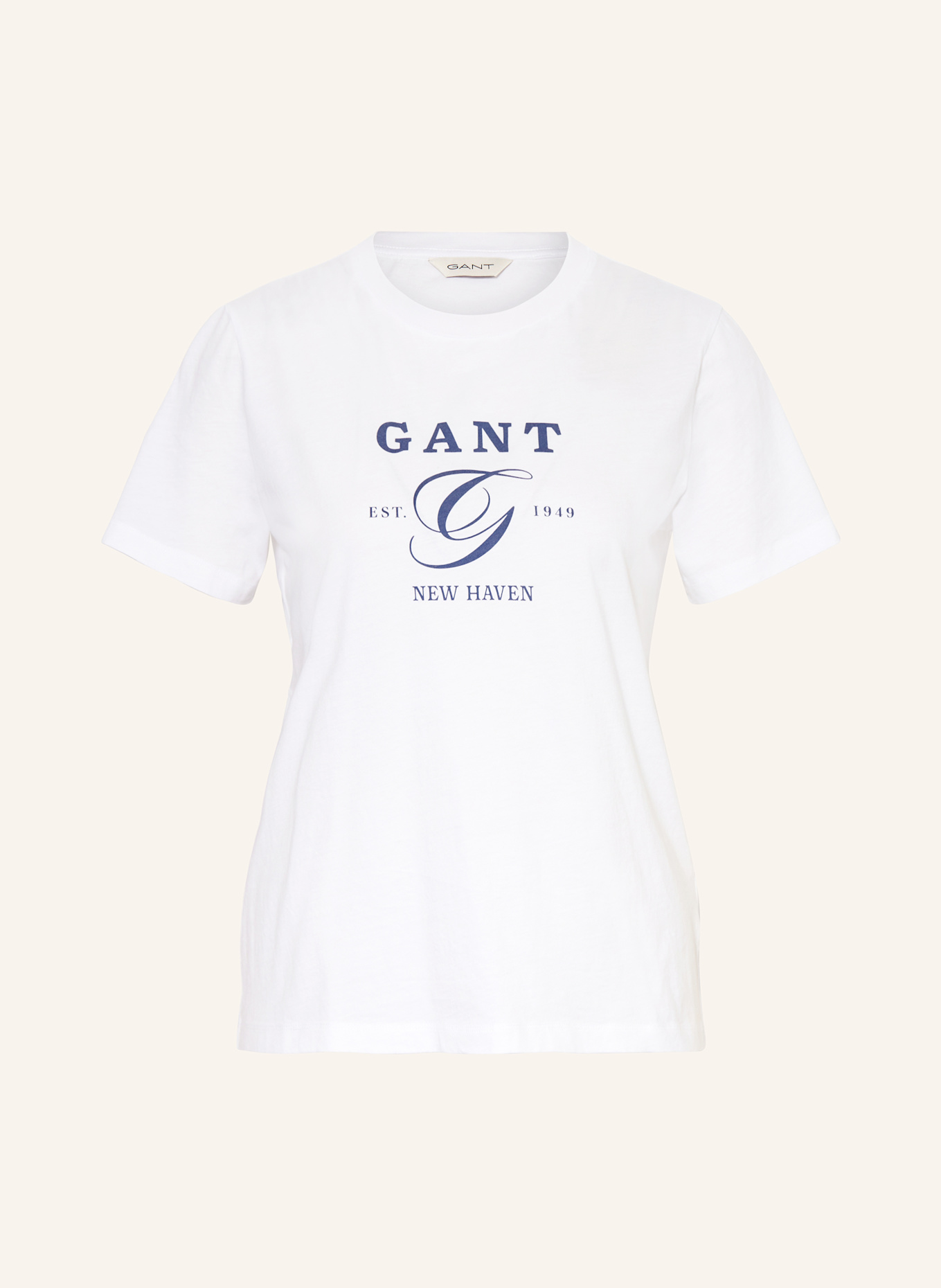 GANT T-Shirt: WEISS/ DUNKELBLAU