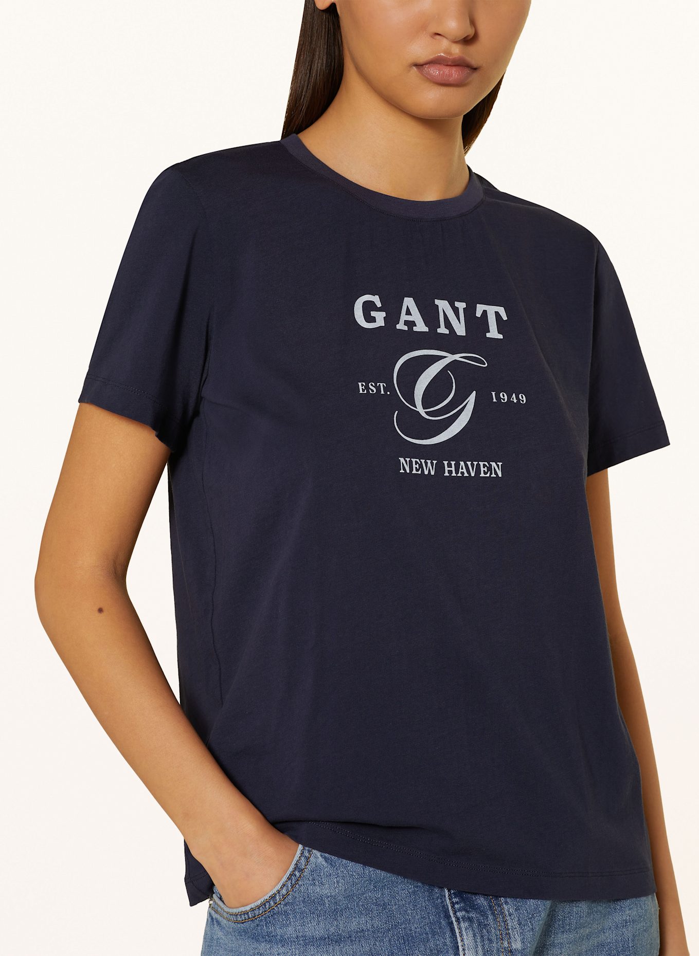 GANT T-Shirt: DUNKELBLAU/ HELLBLAU